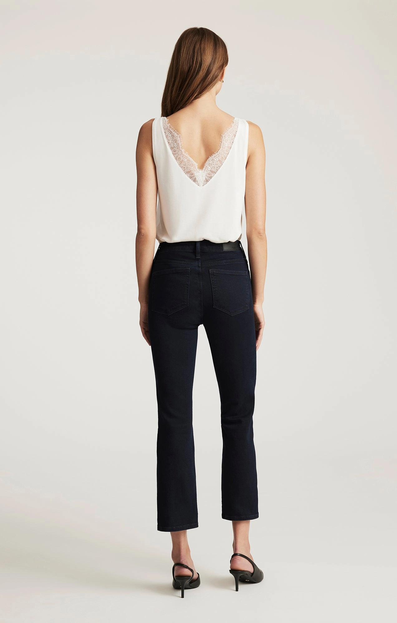 ANIKA CROPPED FLARE IN INK FLEX BLUE Clean Silhouette Modern Minimalist Creative Look Home Comfort