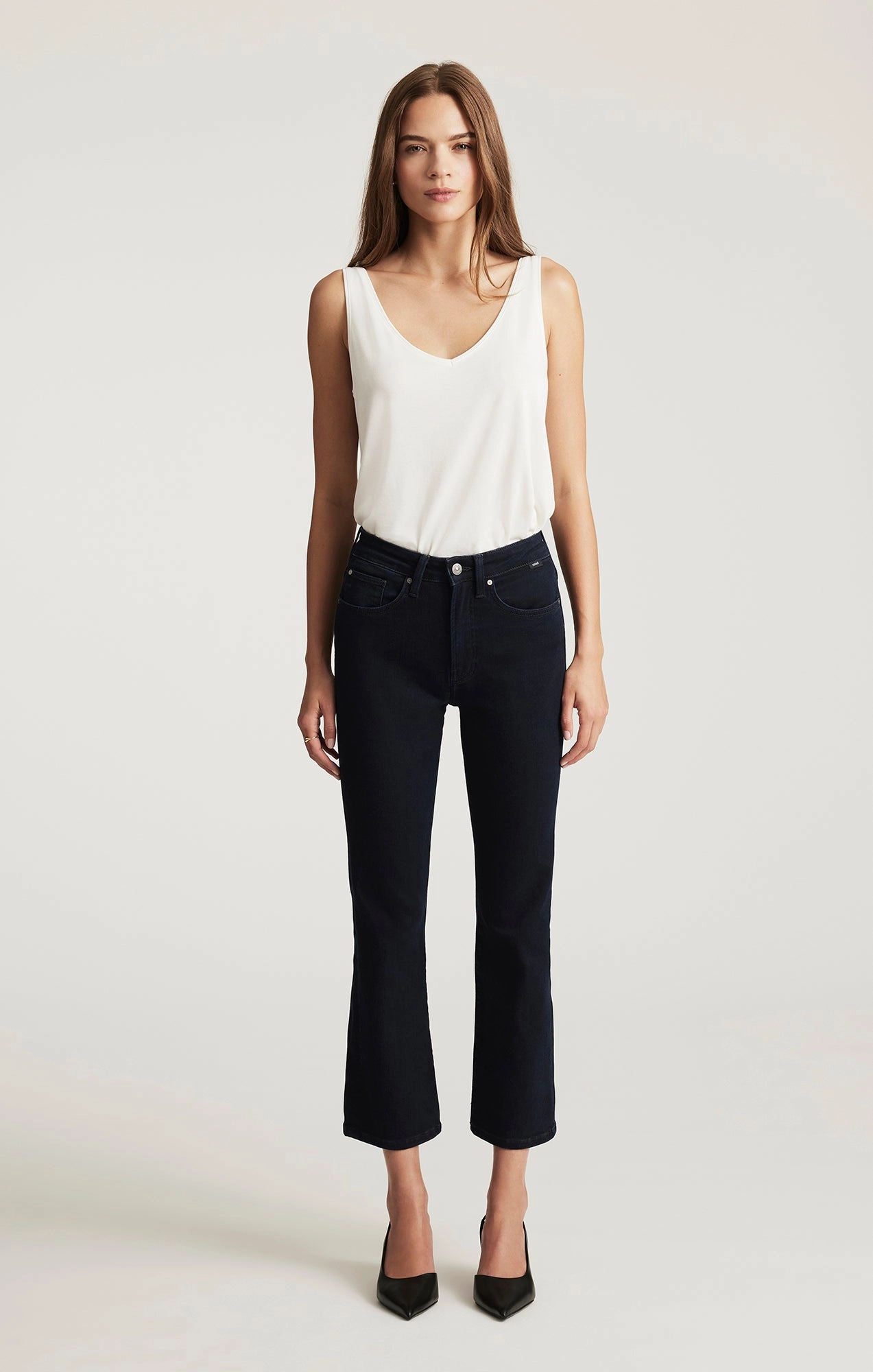 ANIKA CROPPED FLARE IN INK FLEX BLUE Wrinkle Free Fabric Treatment