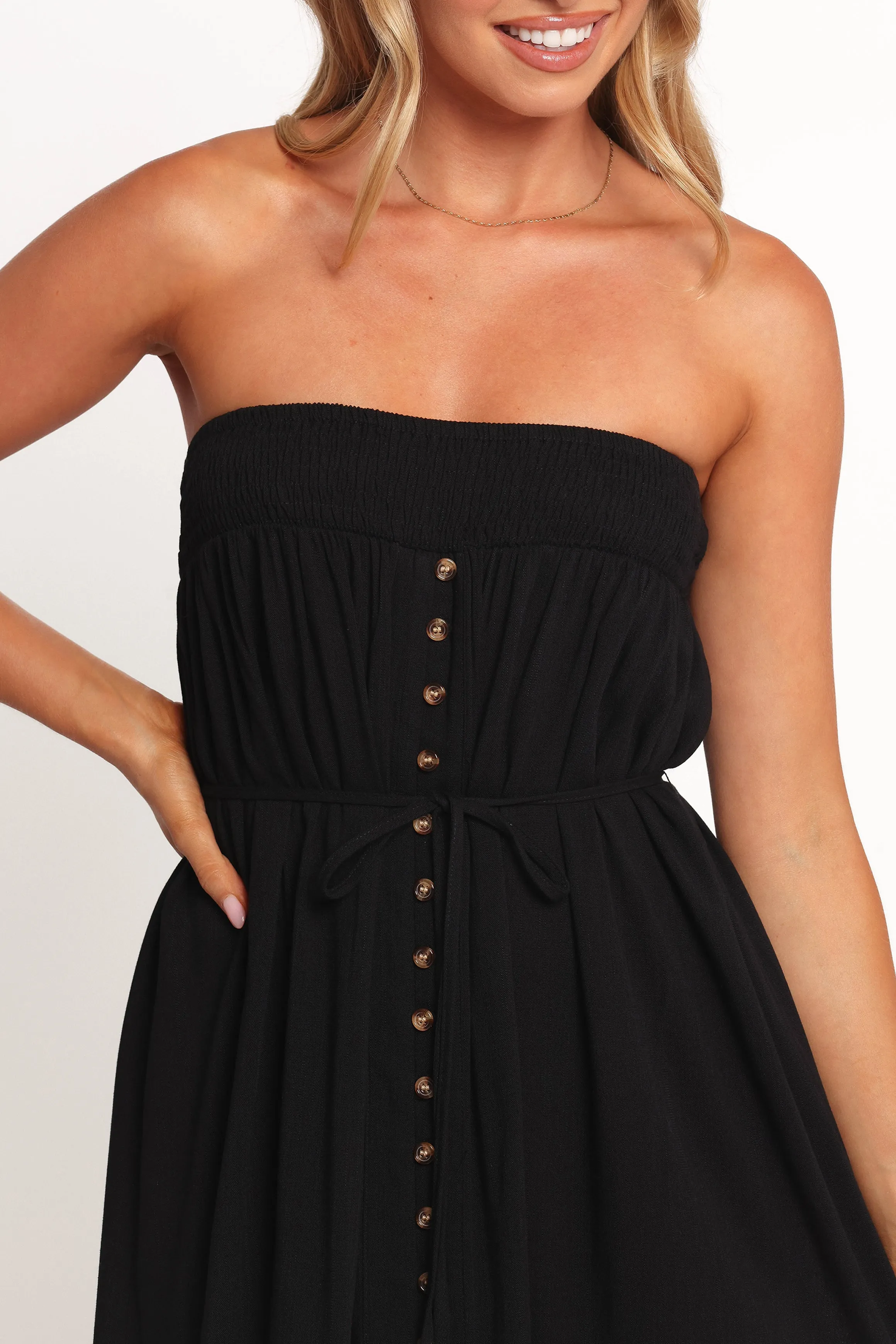 Artistic Edge Everyday Layers Nerea Midi Strapless Dress - Black