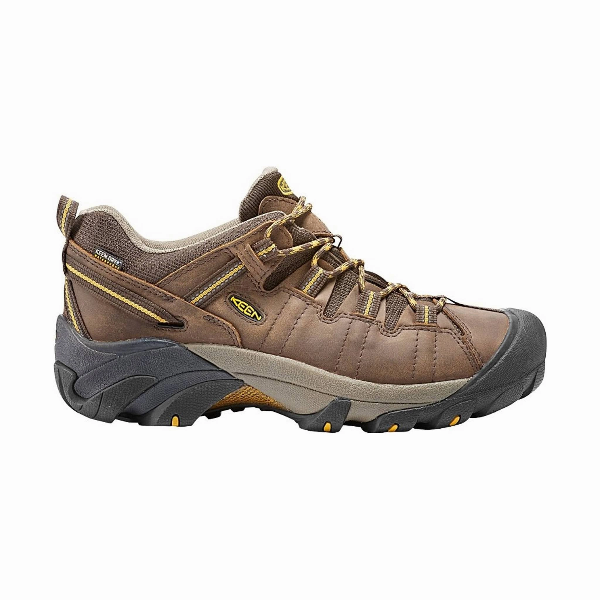 KEEN Men's Targhee II Waterproof - Cascade Brown/Golden Yellow Elastic Fit