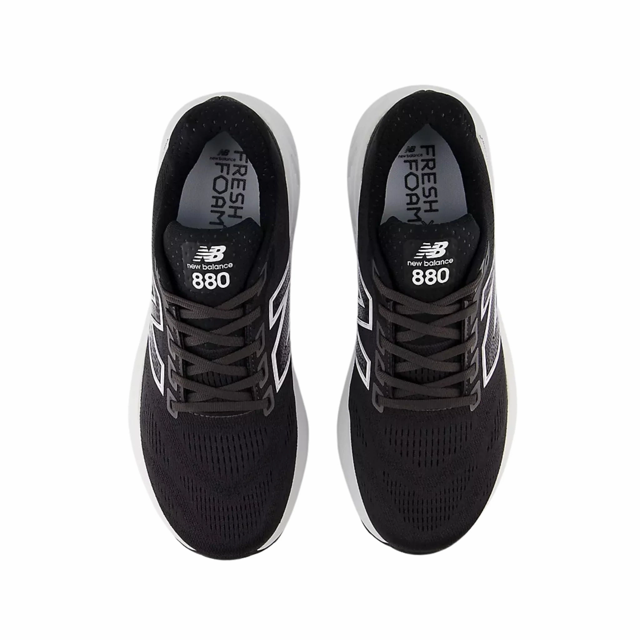 Dual Zone Traction Stable Feel New Balance Men's Fresh Foam X 880v15 Running Shoes - Black with White and Reflection