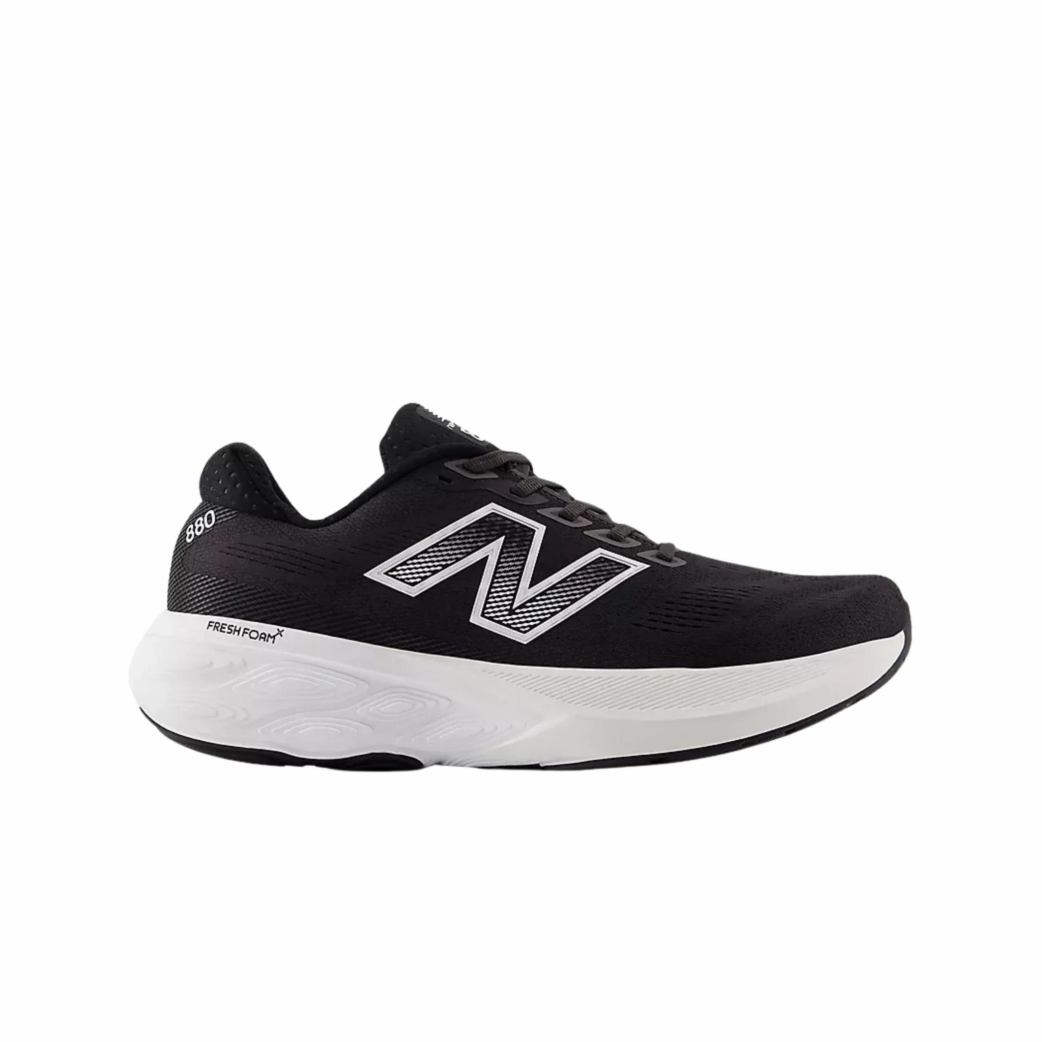New Balance Men's Fresh Foam X 880v15 Running Shoes - Black with White and Reflection Recycled Material Design High Traction Grip