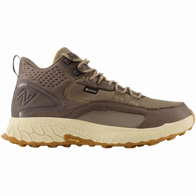 Durable TPR Outsole Compression Fit Lining New Balance Men's Fresh Foam X Hierro Mid GTX Hikers - Wren/Bungee/Golden Hour