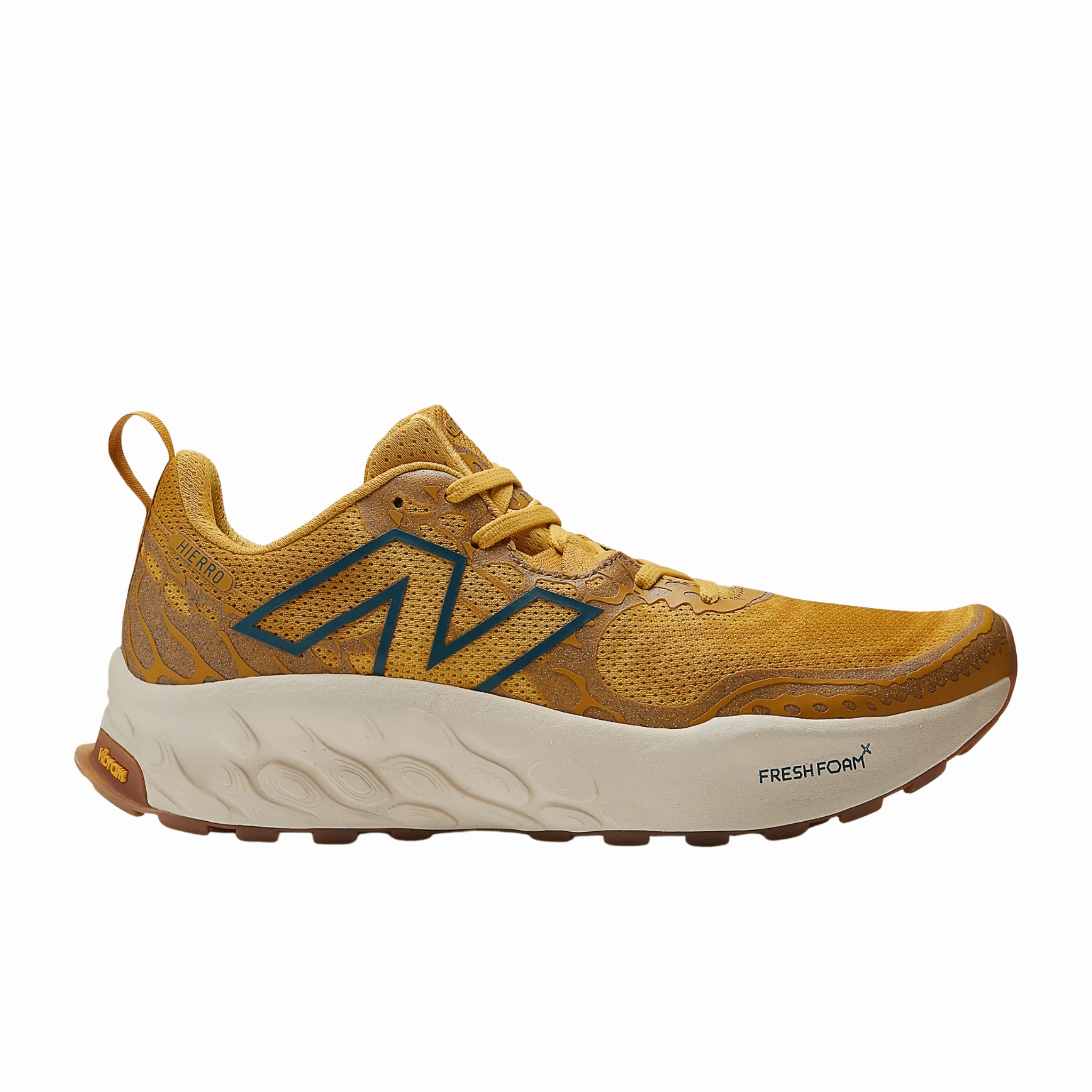 New Balance Men's Fresh Foam X Hierro v8 Trail Running Shoes - Butterscotch with Ginger Lemon and Deep Sea Day Long Wear