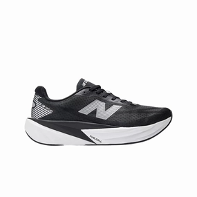 New Balance Men's FuelCell Rebel v5 Running Shoes - Black with NB 103 White Knit Fabric Construction Impact Softness