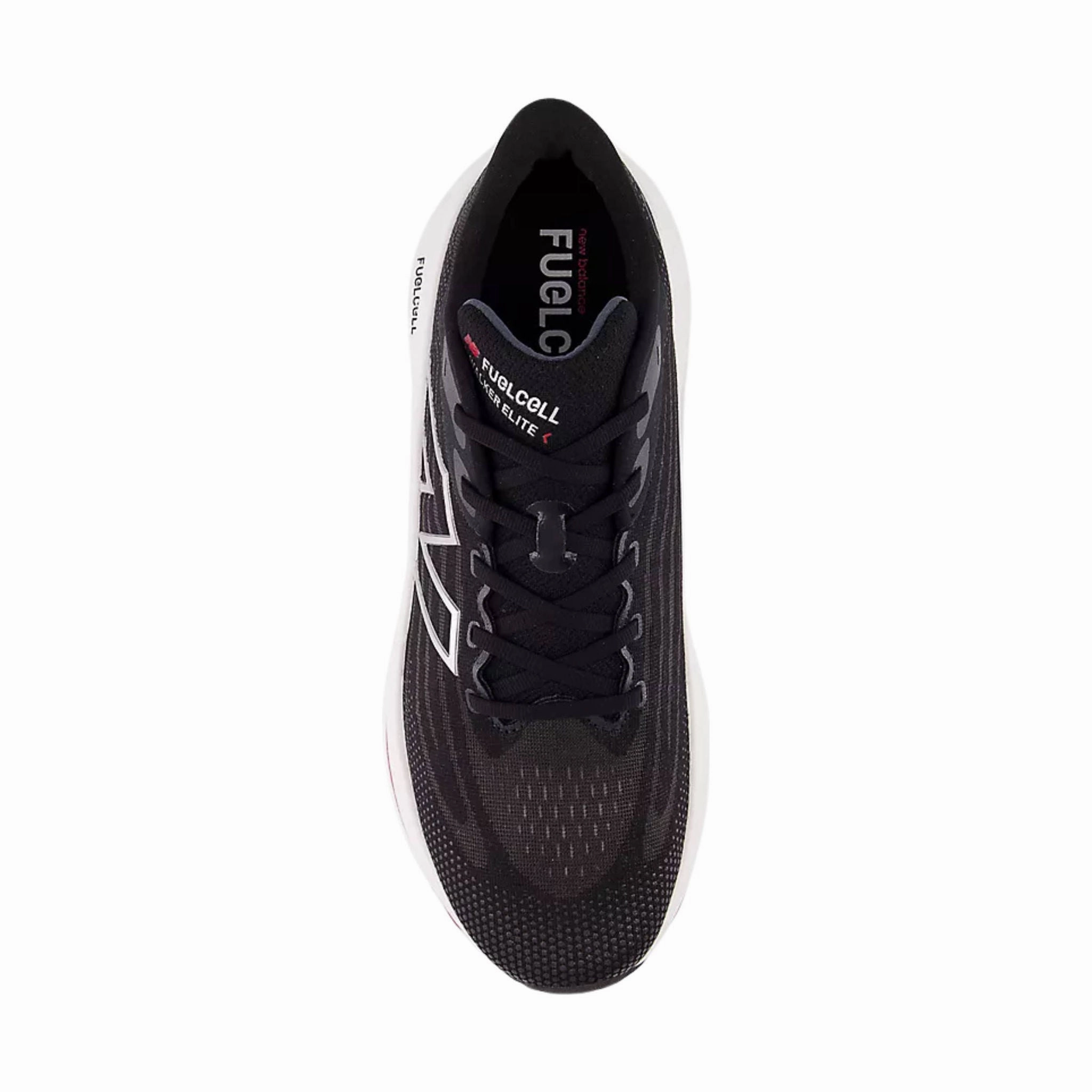 New Balance Men's FuelCell Walker Elite Shoes - Black with Team Red and Silver Retro-inspired cushioning Supportive Base