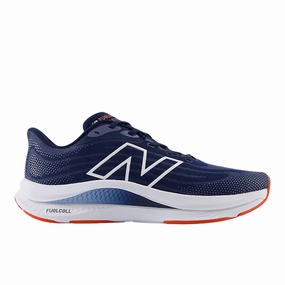 New Balance Men's FuelCell Walker Elite Shoes - NB Navy with White and Neo Flame Precision Bonded Overlays