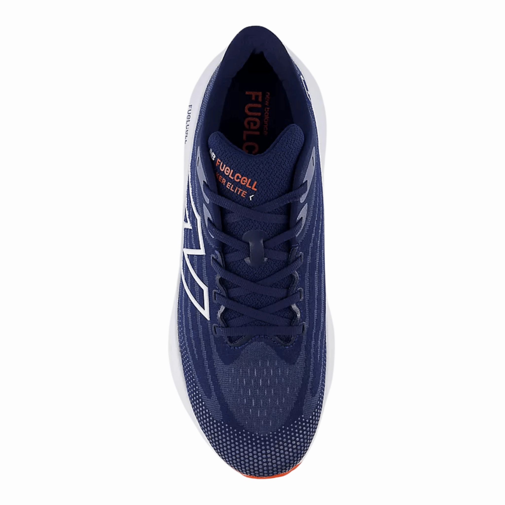 Hydraulic Heel Cushioning New Balance Men's FuelCell Walker Elite Shoes - NB Navy with White and Neo Flame