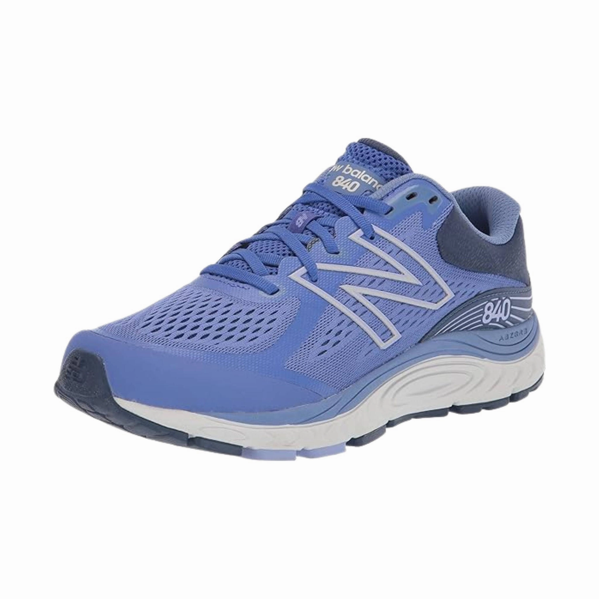 New Balance Women's 840v5 Running Shoes - Aura/Moon Shadow/Vibrant Violet Heel cradle Zero Gravity Engineering