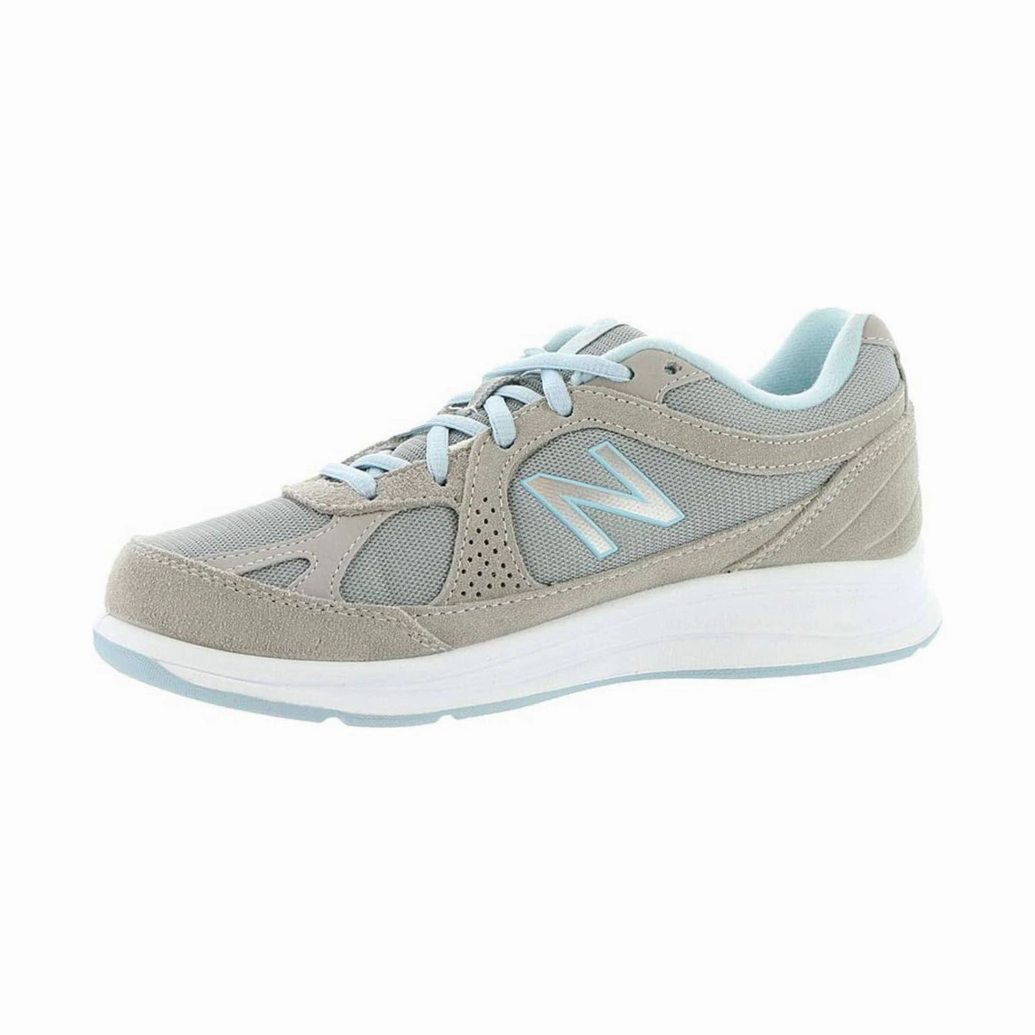 New Balance Women's 877V1 Walking Shoes - Silver/Blue MemoryFoamInsole