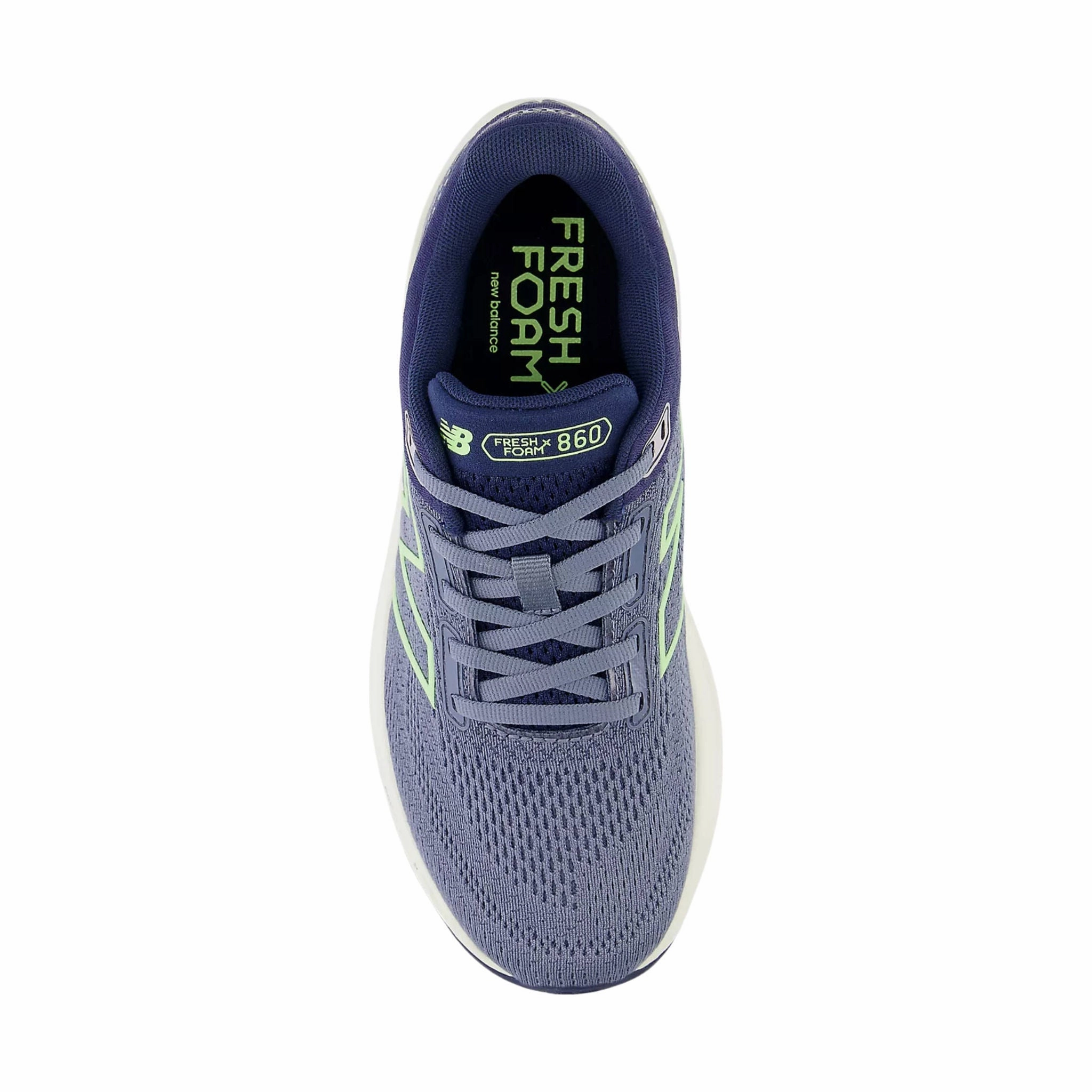 New Balance Women's Fresh Foam X 860v14 Running Shoe - Arctic Grey with Sea Salt and Bleached Lime Glo Impact Reduction Odor Control Insole