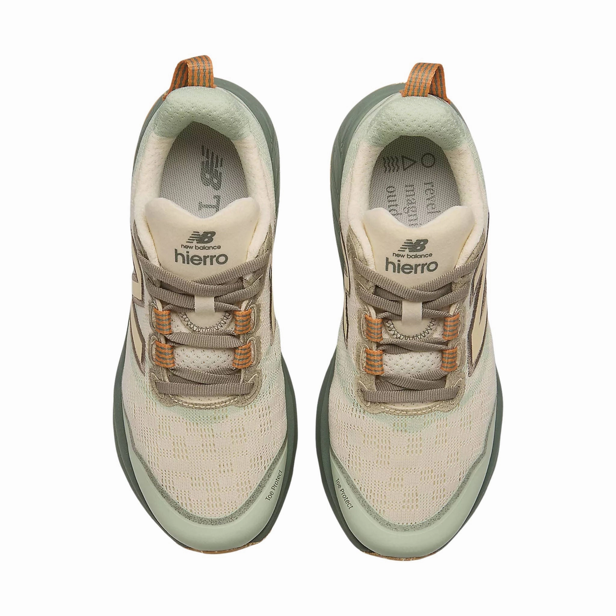 Weather Resistant Finish Micro Perforated Vamp New Balance Women's Fresh Foam X Hierro v9 Trail Shoes - Calcium With Dark Juniper