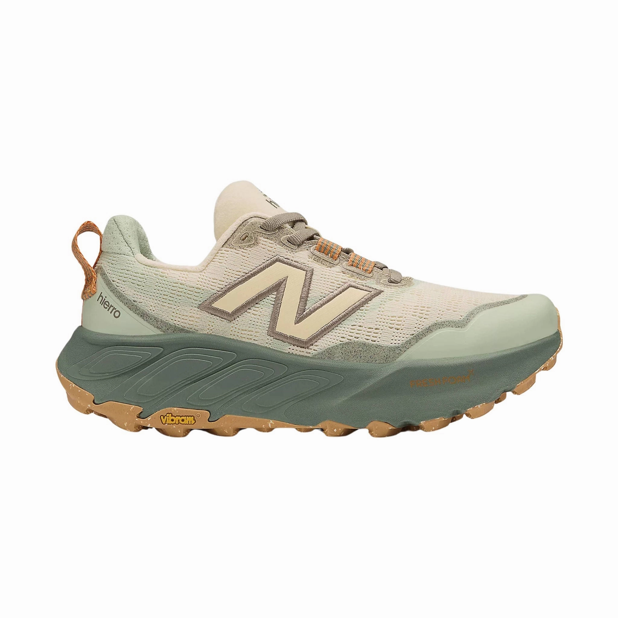 New Balance Women's Fresh Foam X Hierro v9 Trail Shoes - Calcium With Dark Juniper Neutral Support Frame Zero Break In