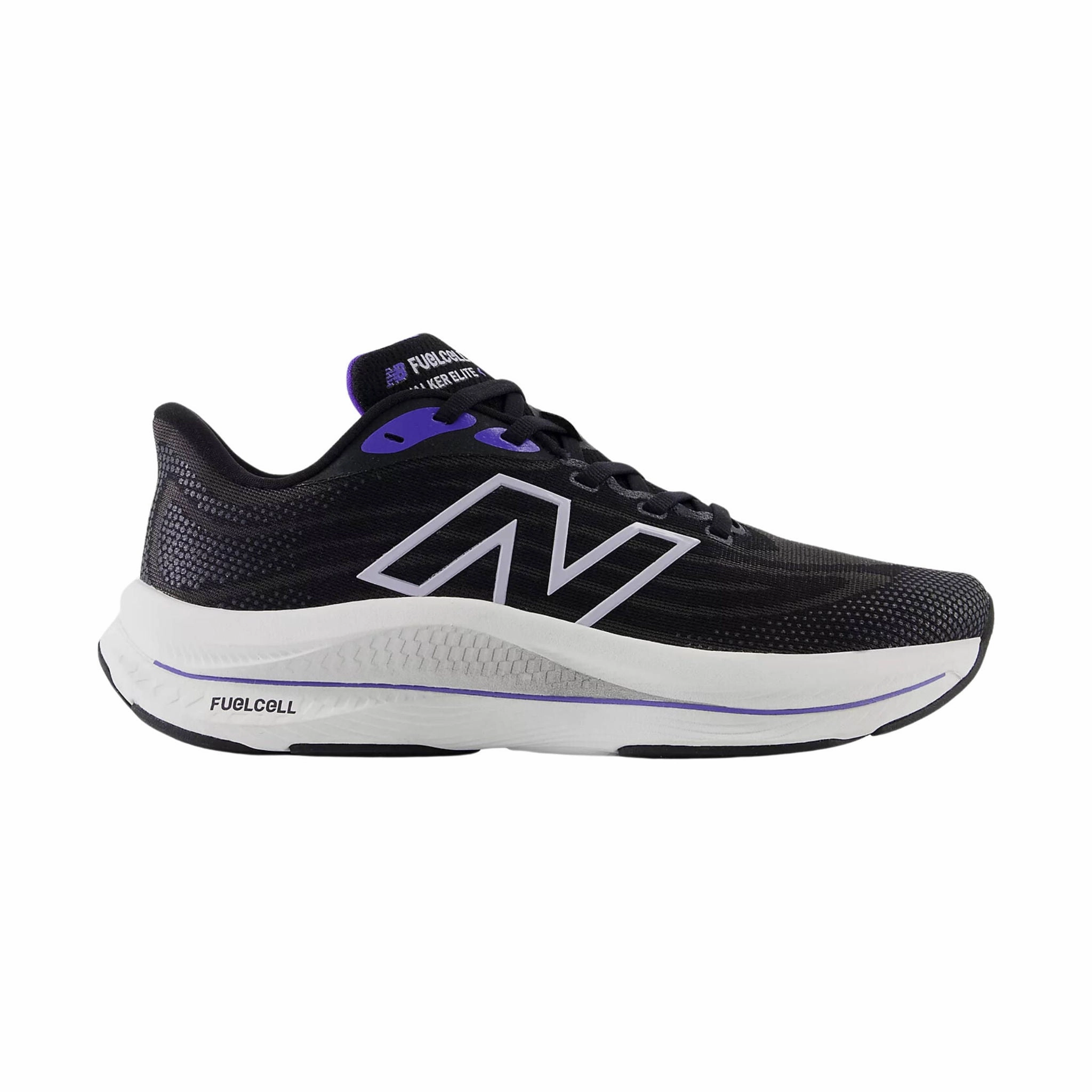 Quick Release Multi Terrain New Balance Women's FuelCell Walker Elite Shoes - Black with Indigo and Grey Violet