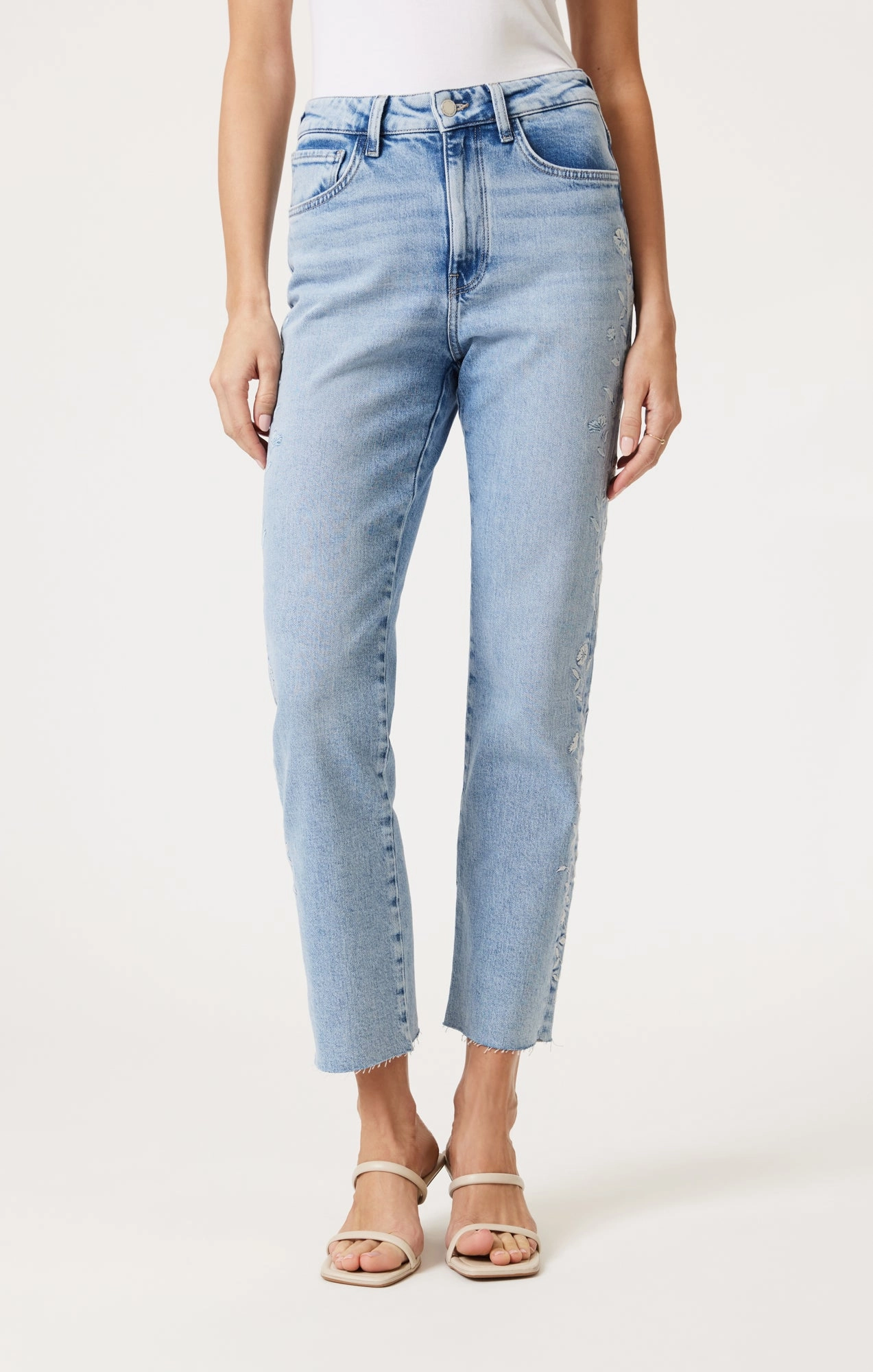 Smooth Comfort Wide Leg Silhouette NEW YORK STRAIGHT LEG IN LIGHT BLUE BLOOM DENIM