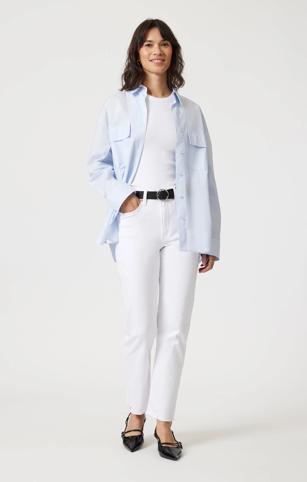 Timeless Match Casual Edge NEW YORK STRAIGHT LEG IN WHITE FLEX BLUE