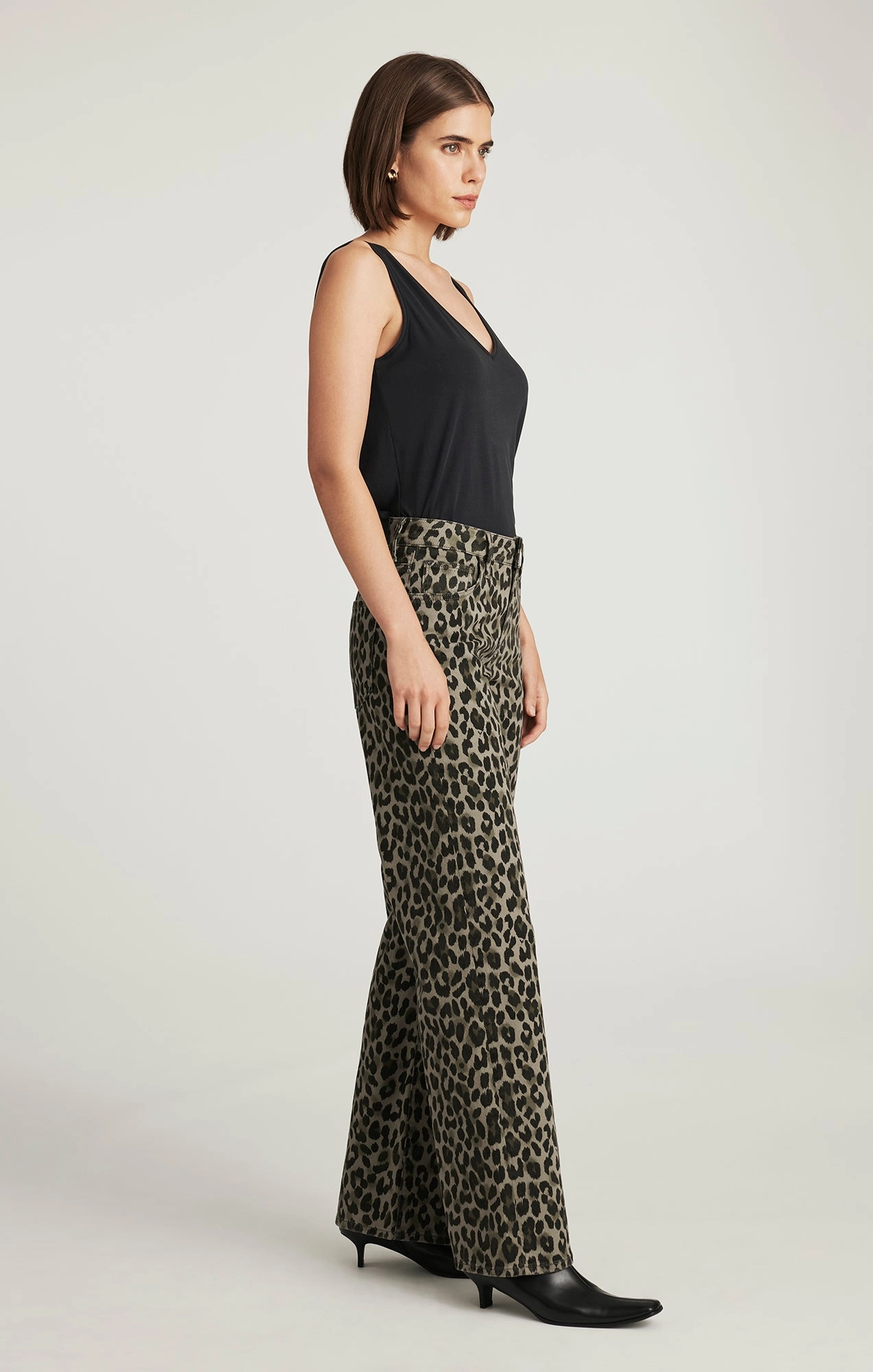 Casual Solution SABRINA WIDE LEG IN GREEN LEO DENIM