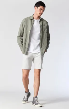 NOAH SHORTS IN OYSTER MUSHROOM TWILL FoldOverClosure
