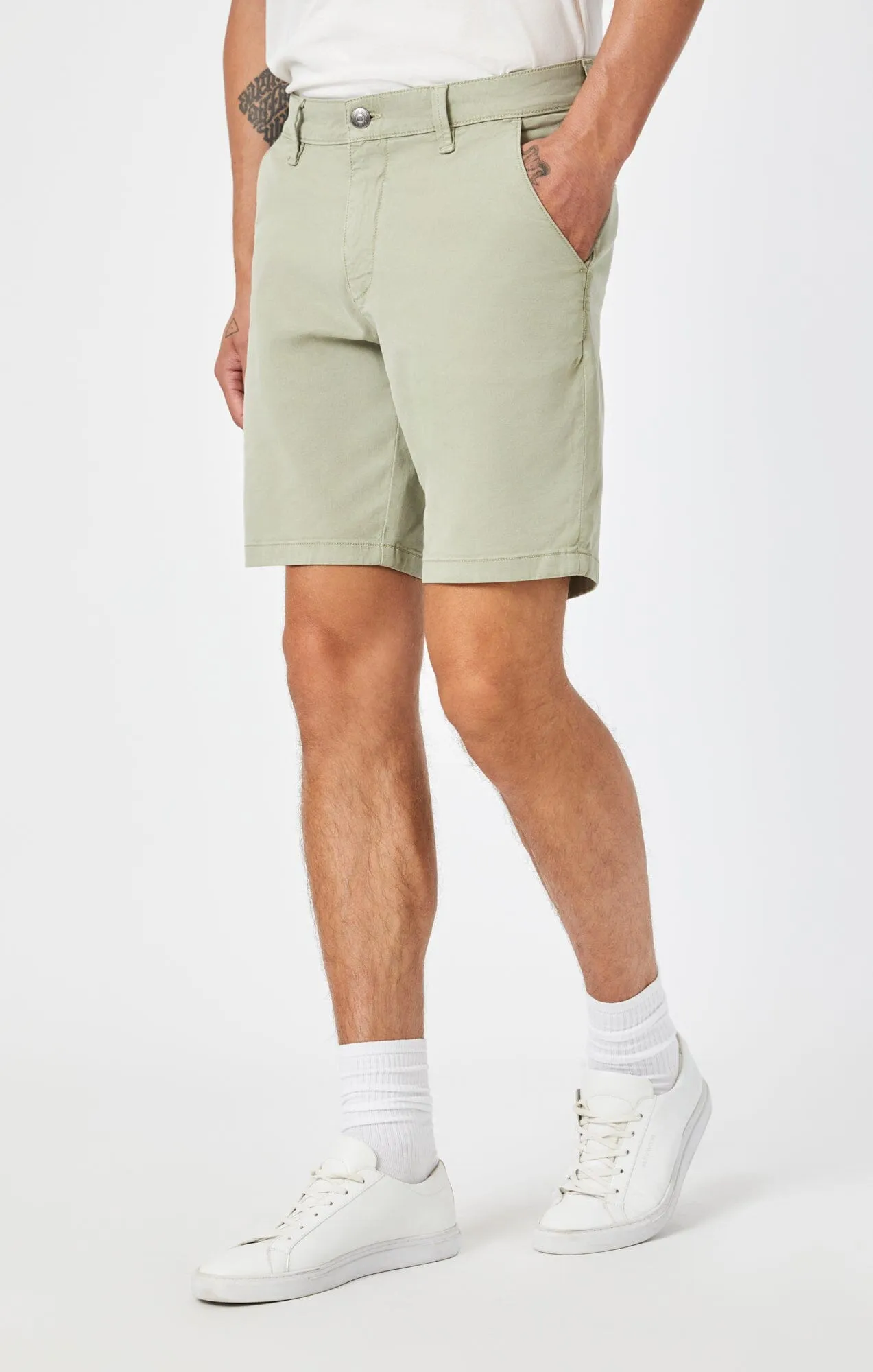 Beach Ready Shorts Stretch Woven Fabric NOAH SHORTS IN SEA GRASS LUXE TWILL