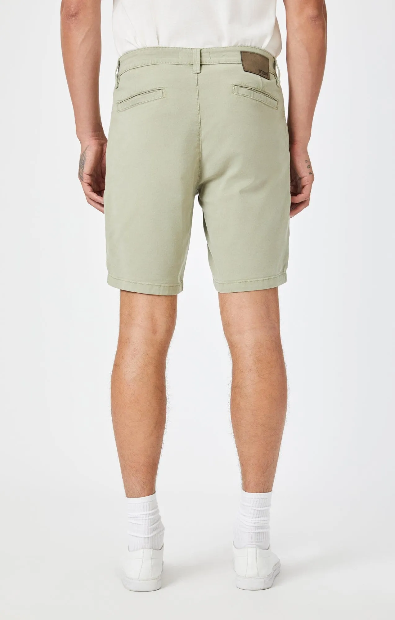 NOAH SHORTS IN SEA GRASS LUXE TWILL hypoallergenic material