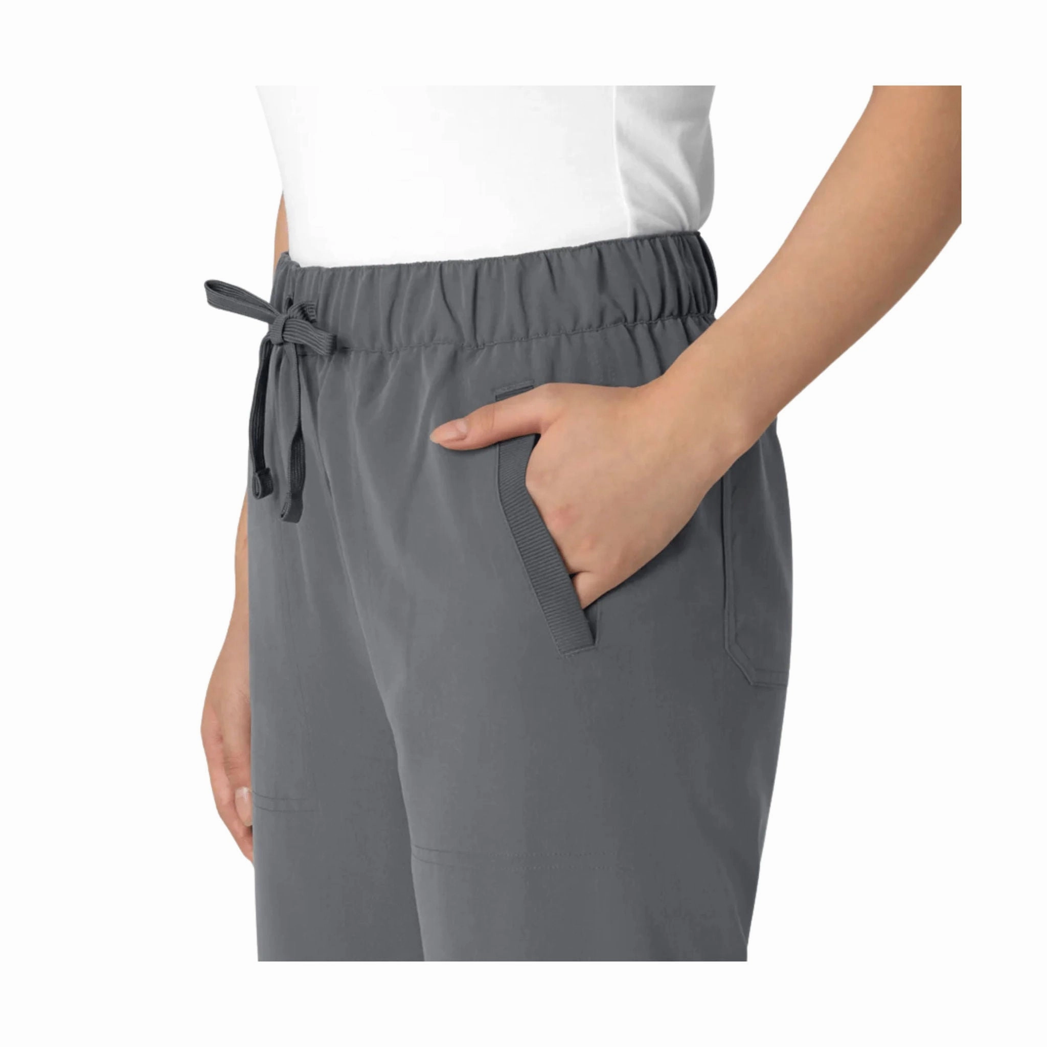 Wink Women's Nova Stovepipe High Low Hem Scrub Pant - Pewter Wardrobe Essential