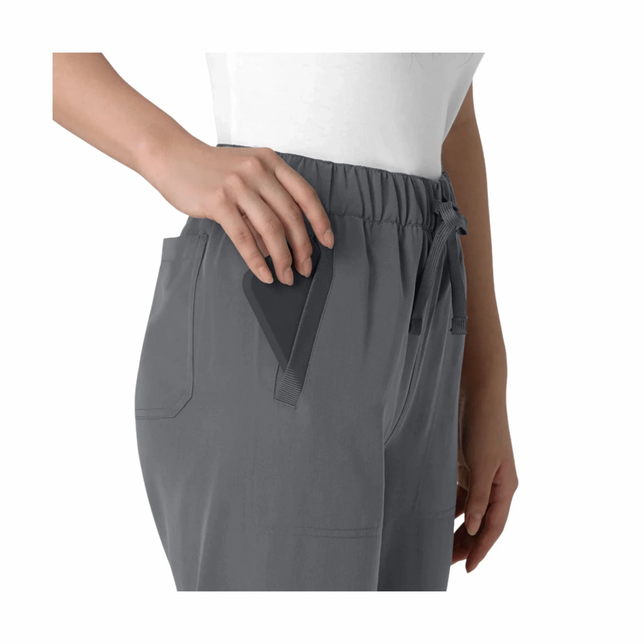 Wink Women's Nova Stovepipe High Low Hem Scrub Pant - Pewter Functional Comfort Wear