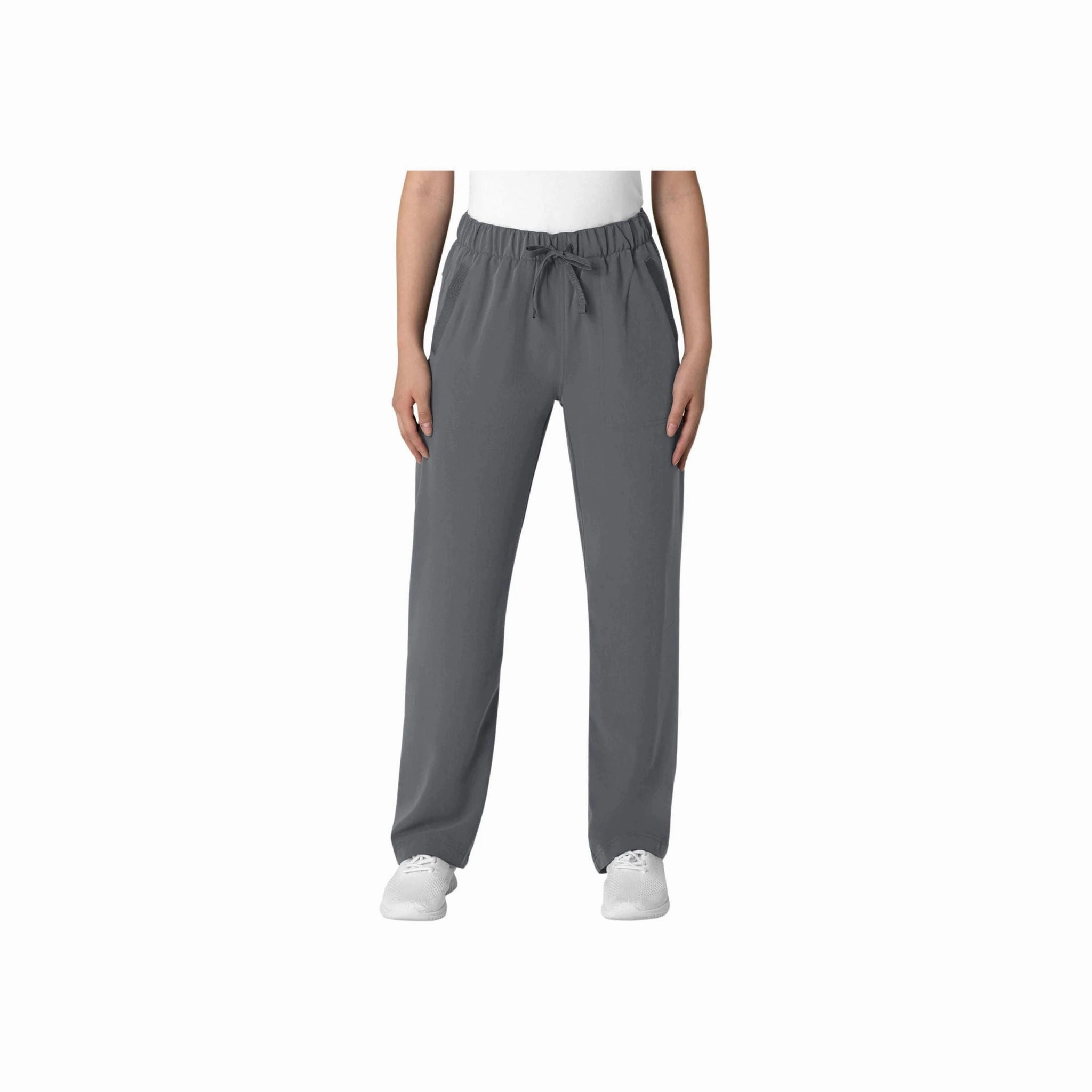 Breathable mesh lining Chic Fit Wink Women's Nova Stovepipe High Low Hem Scrub Pant - Pewter