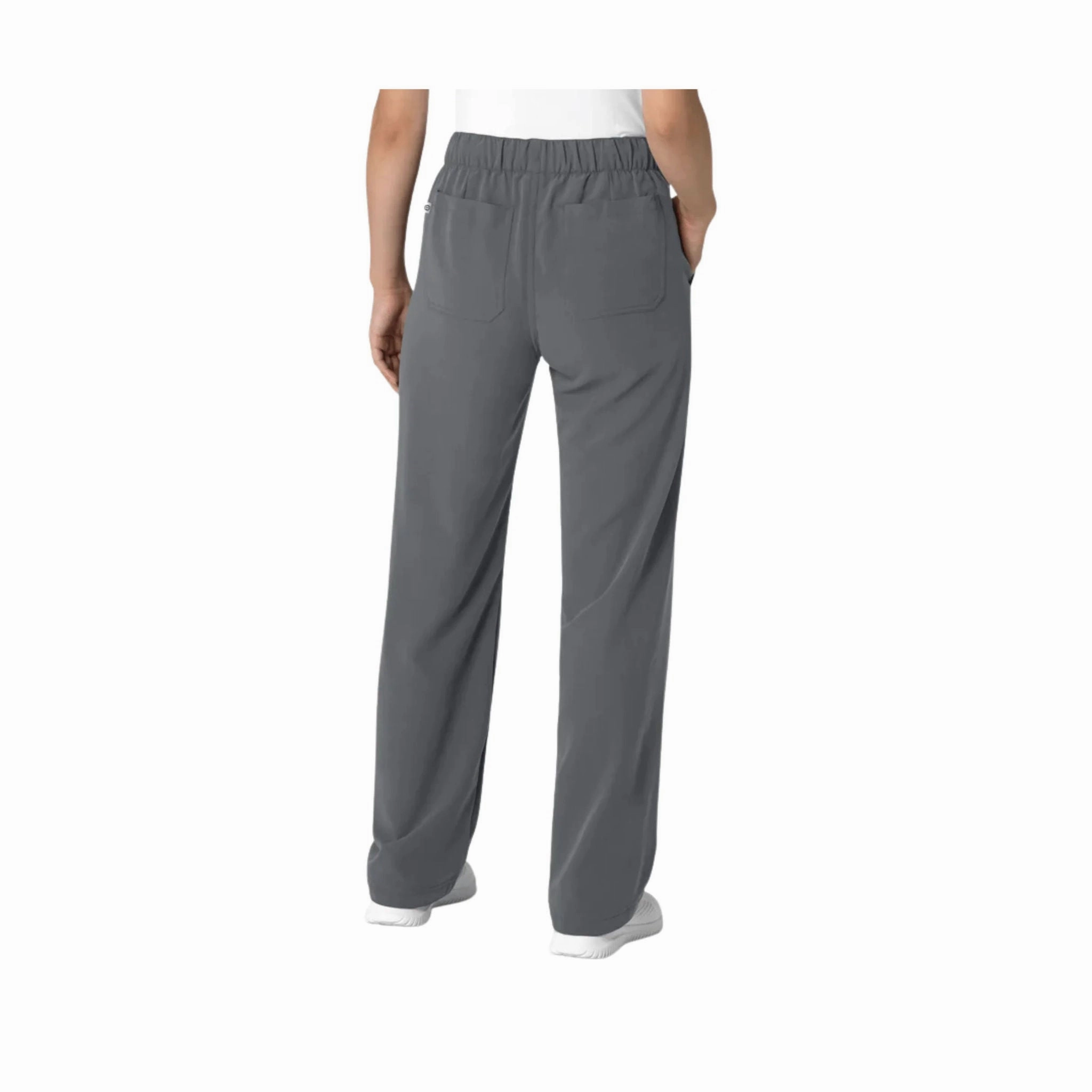 Wink Women's Nova Stovepipe High Low Hem Scrub Pant - Pewter On The Move Airy Feel