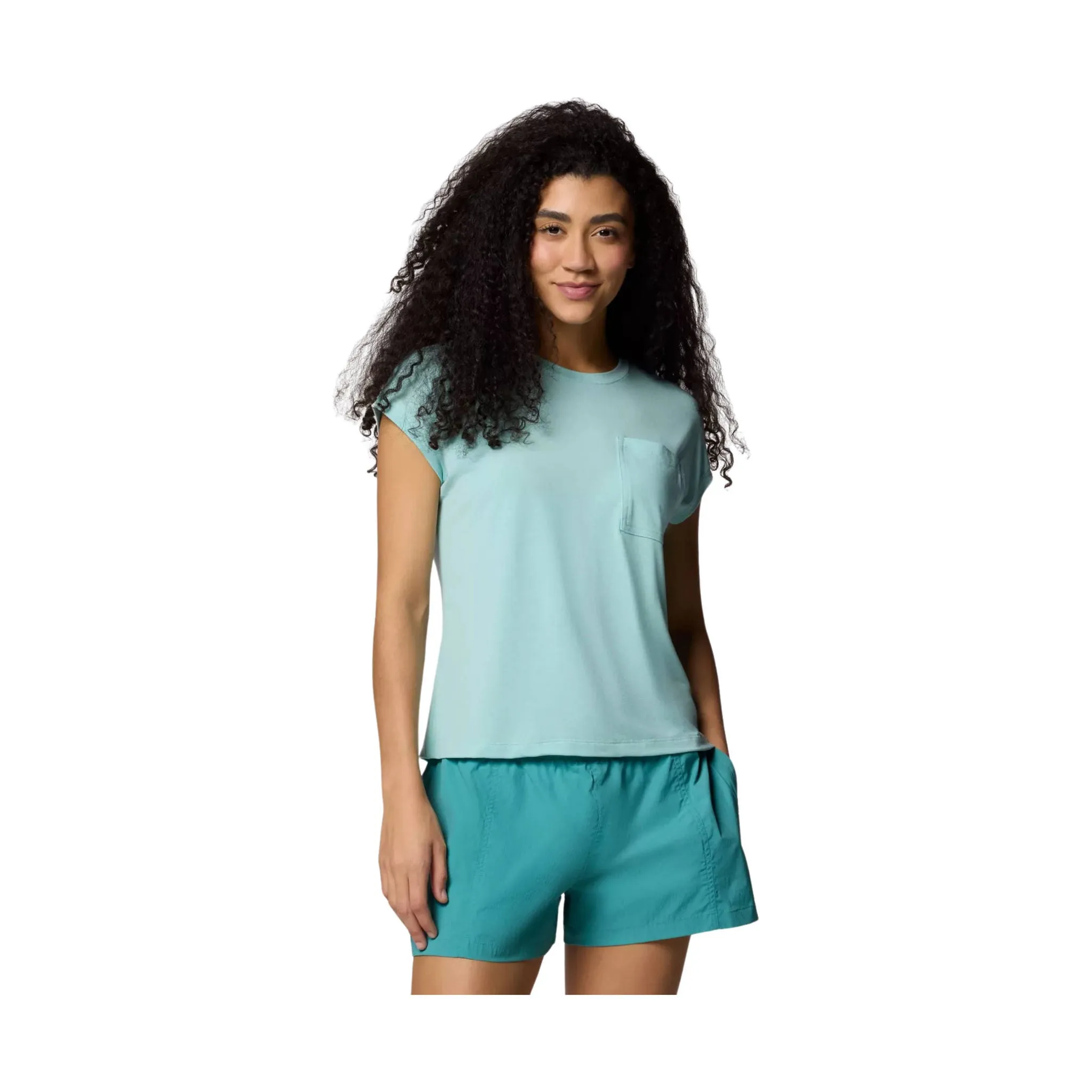 All Weather Performance Fabric Columbia Women's Boundless Trek Short Sleeve Tee - Spray