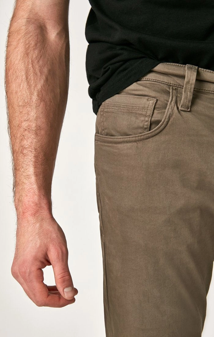 WrinkleResistantMaterial Versatile Layering MATT RELAXED STRAIGHT LEG IN DUSTY OLIVE TWILL