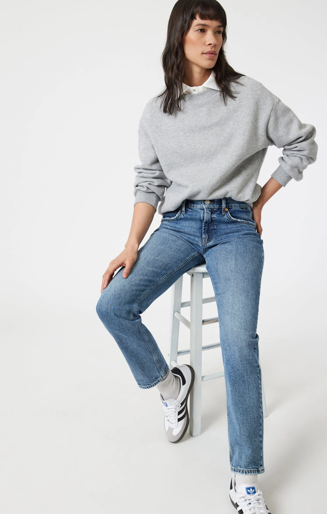 MIRELLA STRAIGHT LEG IN MID BRUSHED CLASSIC BLUE Minimal Edge