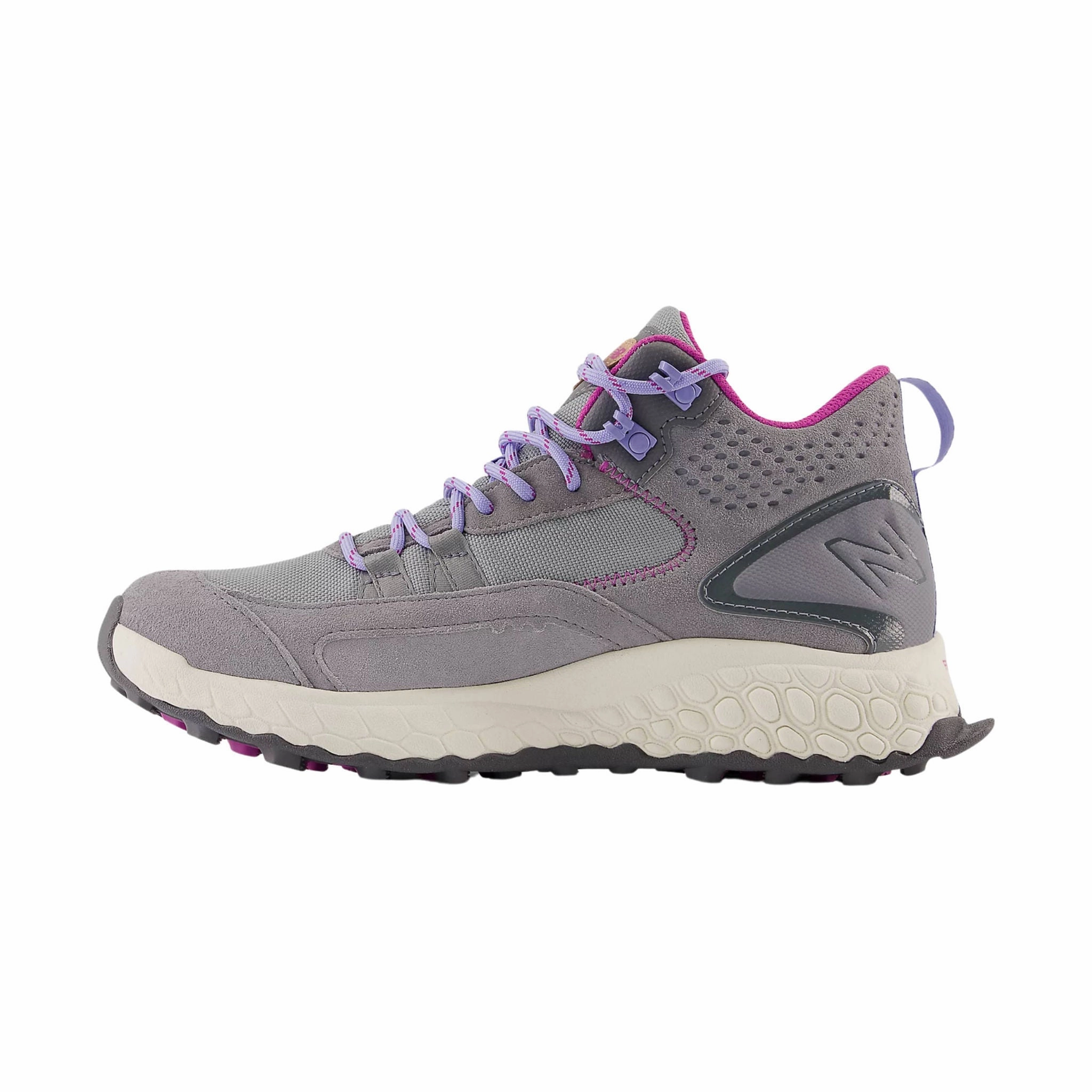 New Balance Women's Fresh Foam X Hierro Mid Gore-Tex Hiking Shoes - Steel with Castlerock and Magenta Simple Aesthetic