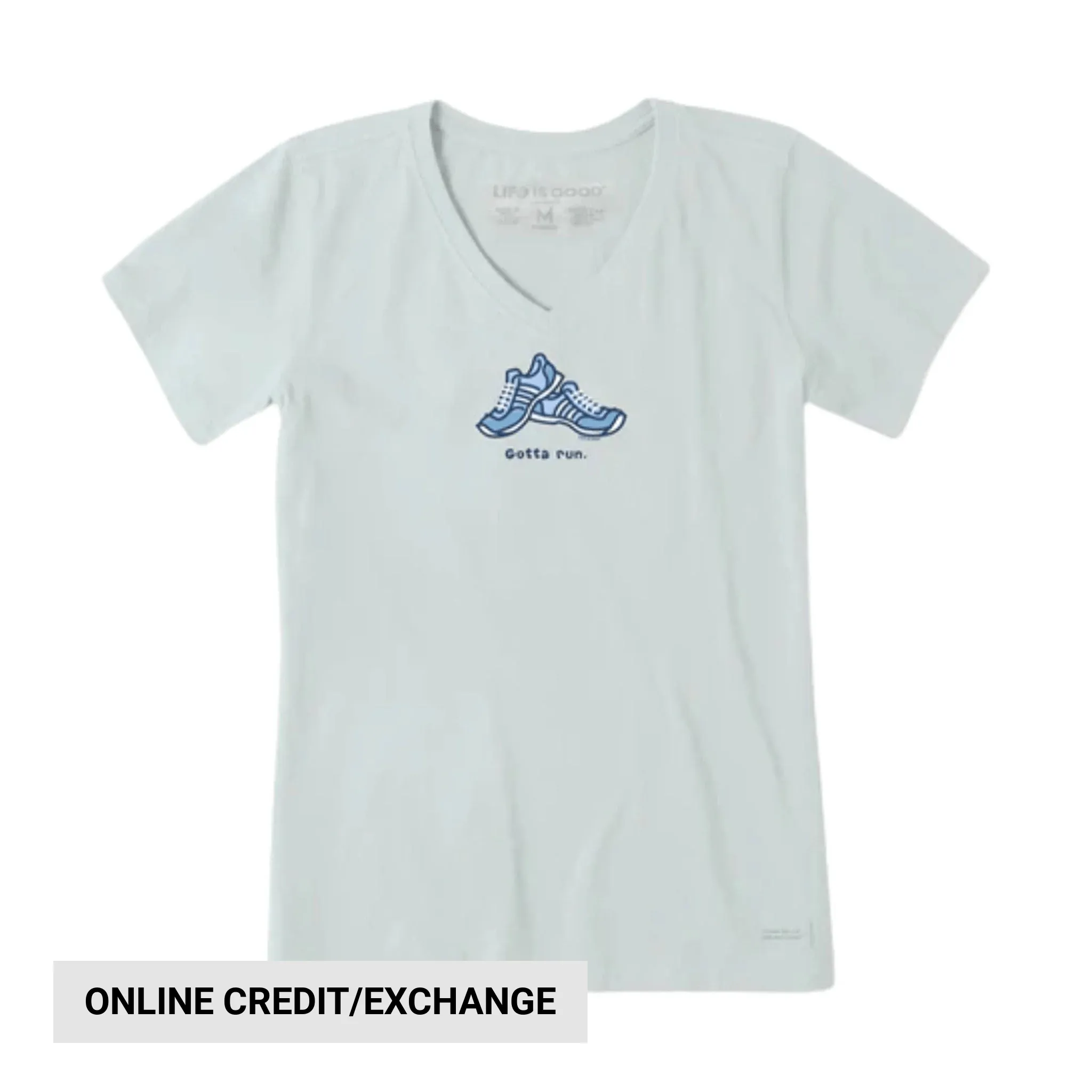 Life Is Good Women's Gotta Run Short Sleeve Tee - Fog Gray StainRepellentCoating