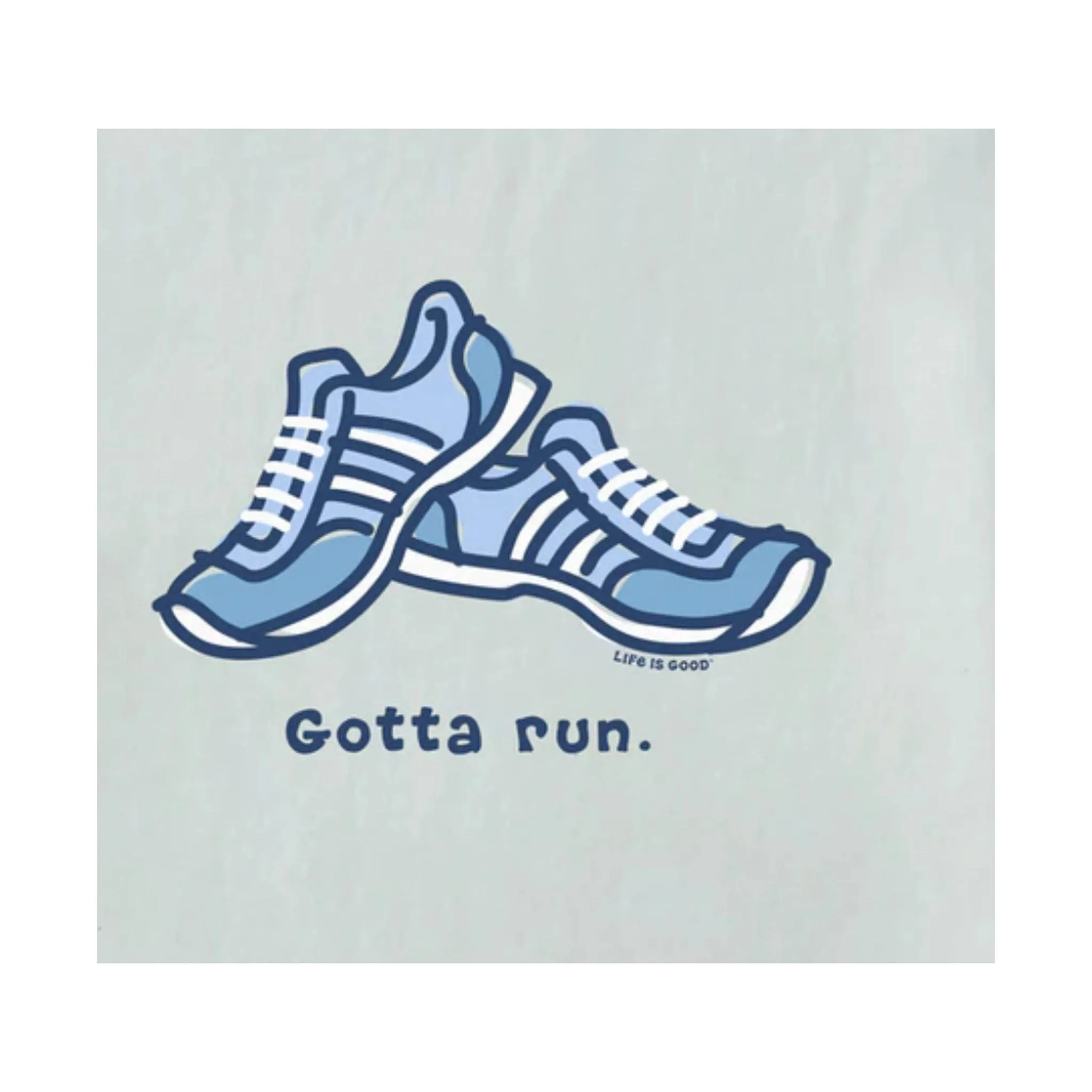 Life Is Good Women's Gotta Run Short Sleeve Tee - Fog Gray TexturedSurface