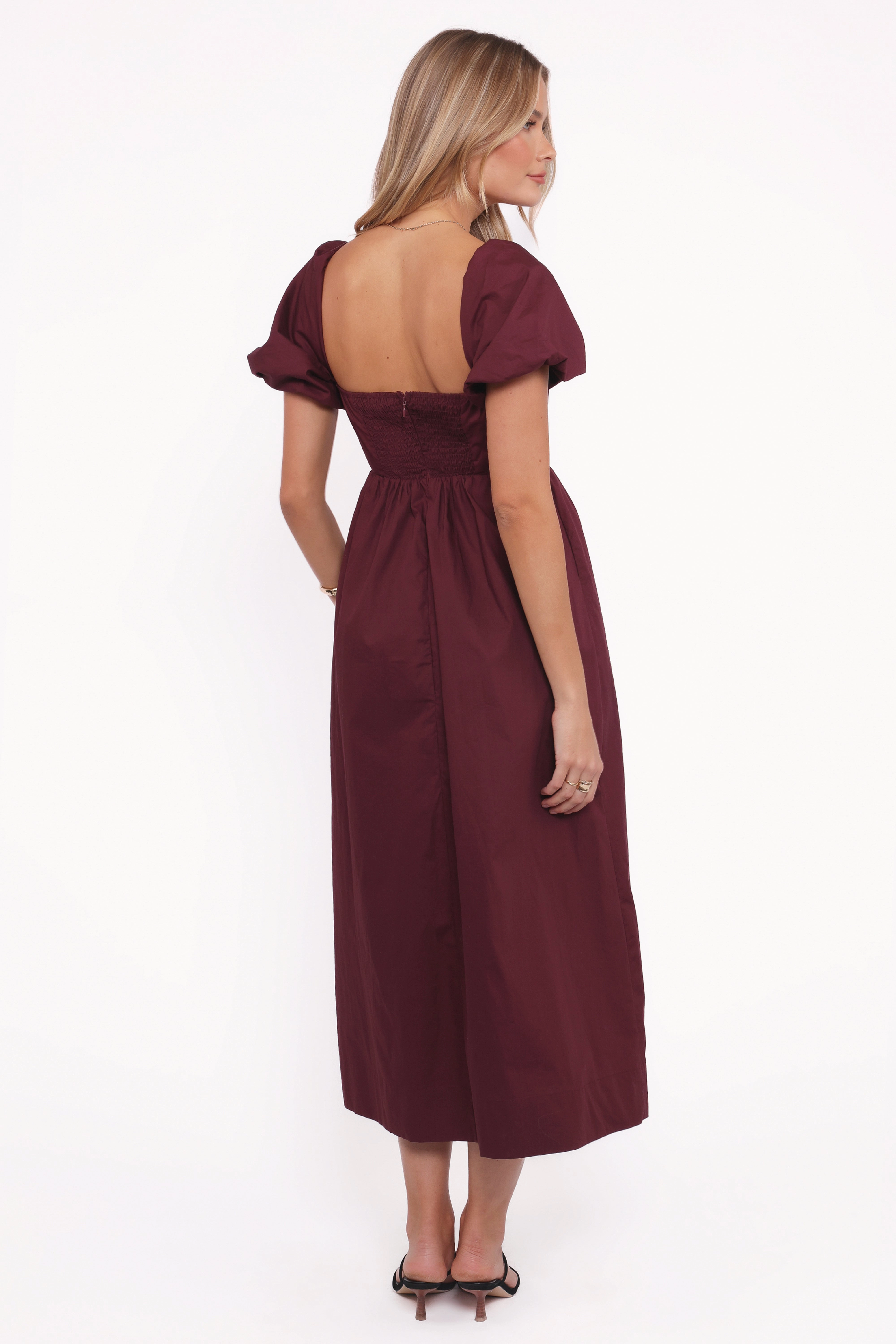 Relax Line BiasCutSilhouette Remira Midi Dress - Cherry