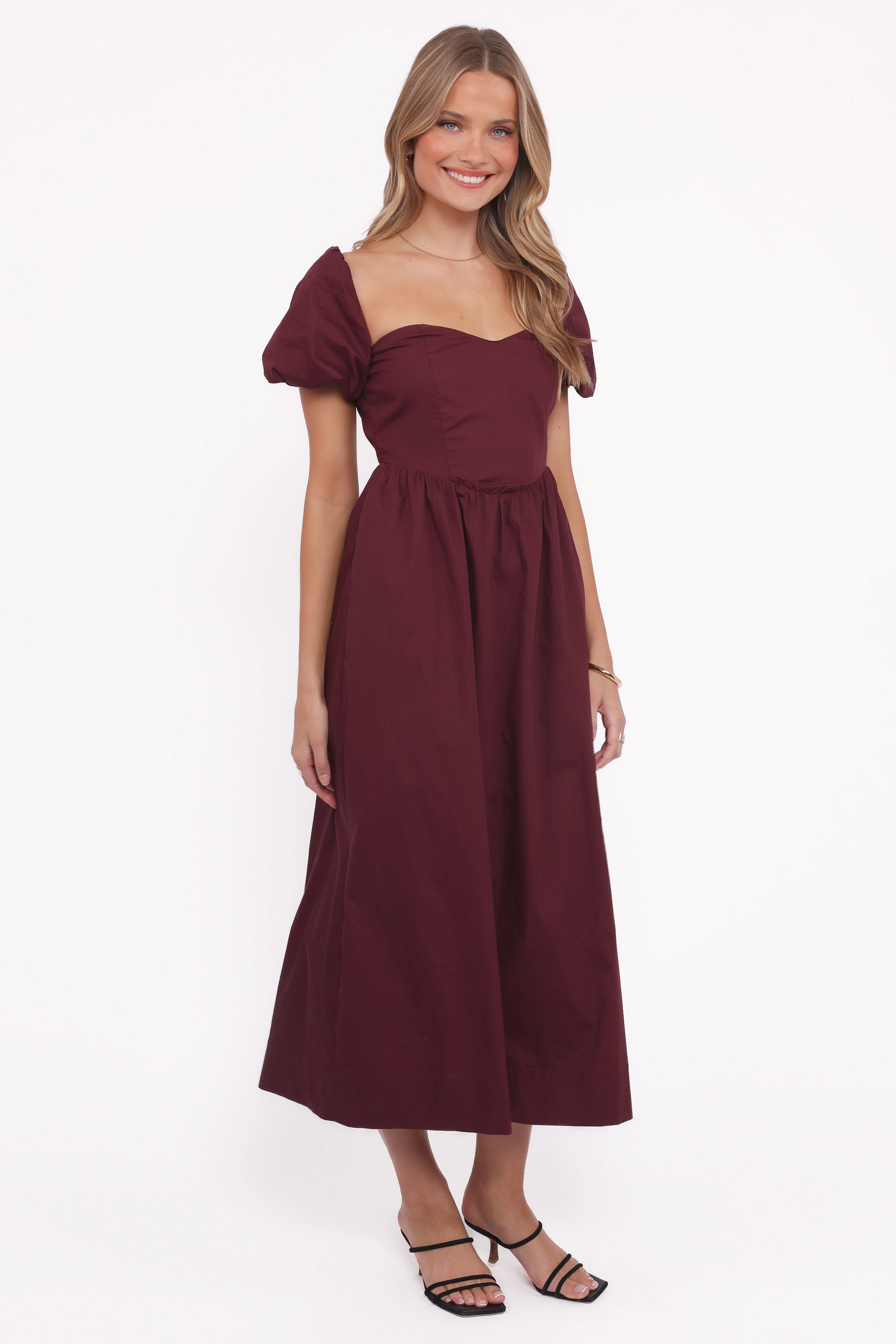 Remira Midi Dress - Cherry Summer Wardrobe Natural Silhouette