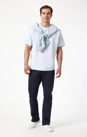 MATT RELAXED STRAIGHT LEG IN DARK NAVY CASUAL TWILL WrinkleResistantMaterial Flowy legs