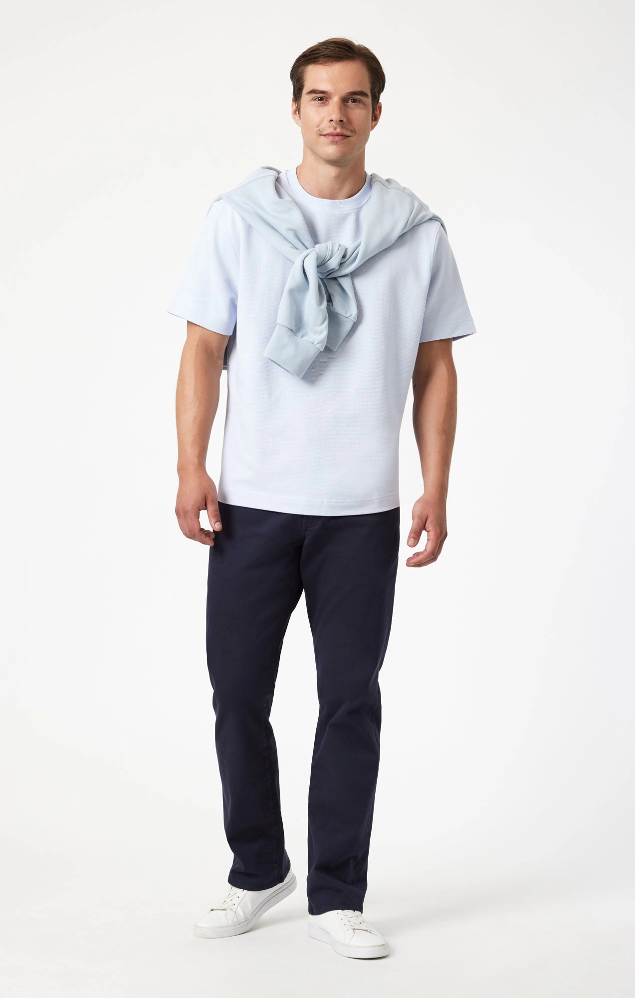 MATT RELAXED STRAIGHT LEG IN DARK NAVY CASUAL TWILL WrinkleResistantMaterial Flowy legs