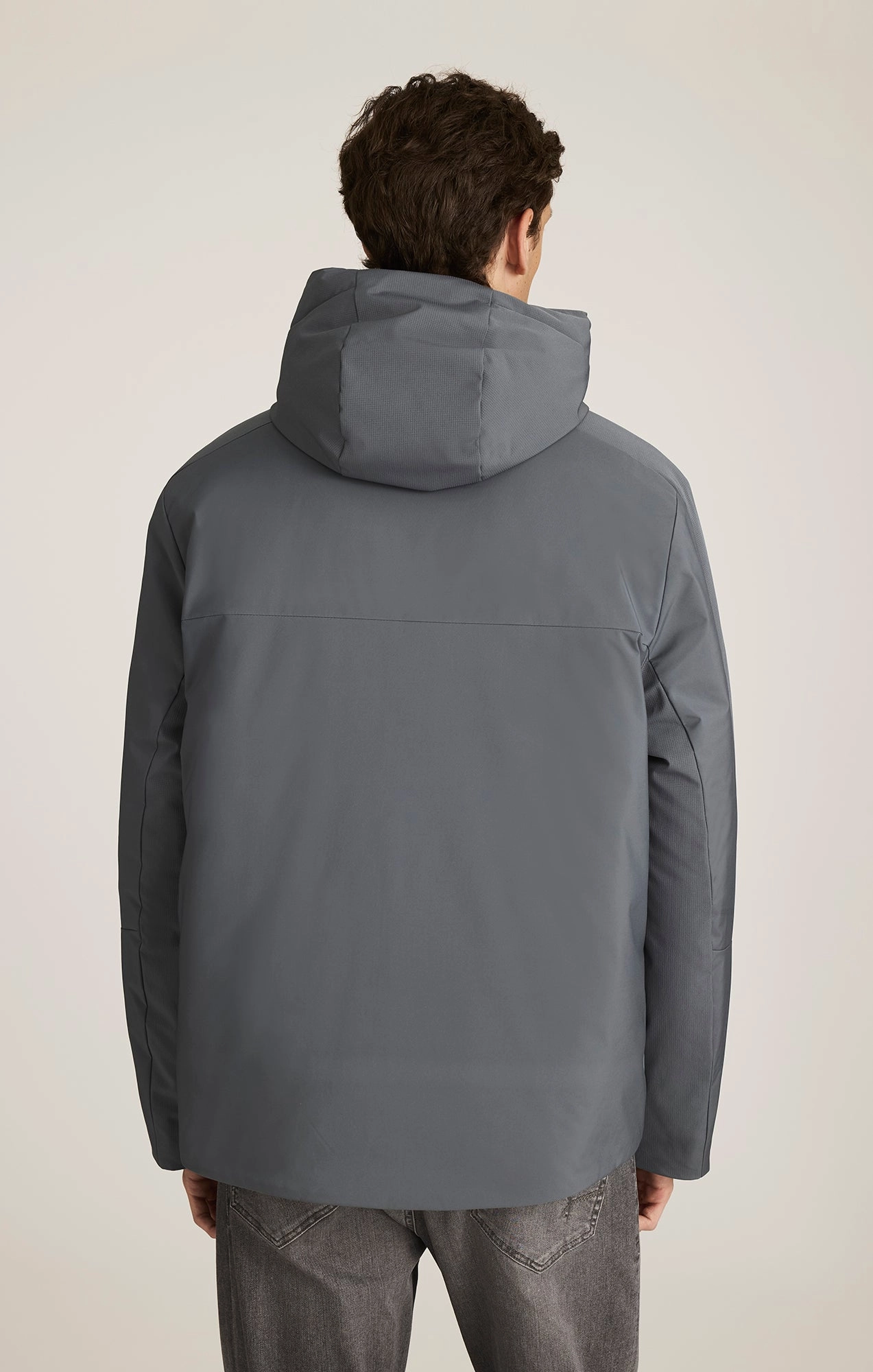 HOODED PARKA IN TURBULENCE FleeceLined SlimSilhouette