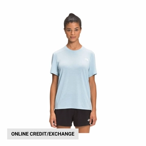 Fade Resistant Treatment Elasticated Hem North Face Women's Wander Short Sleeve - Beta Blue