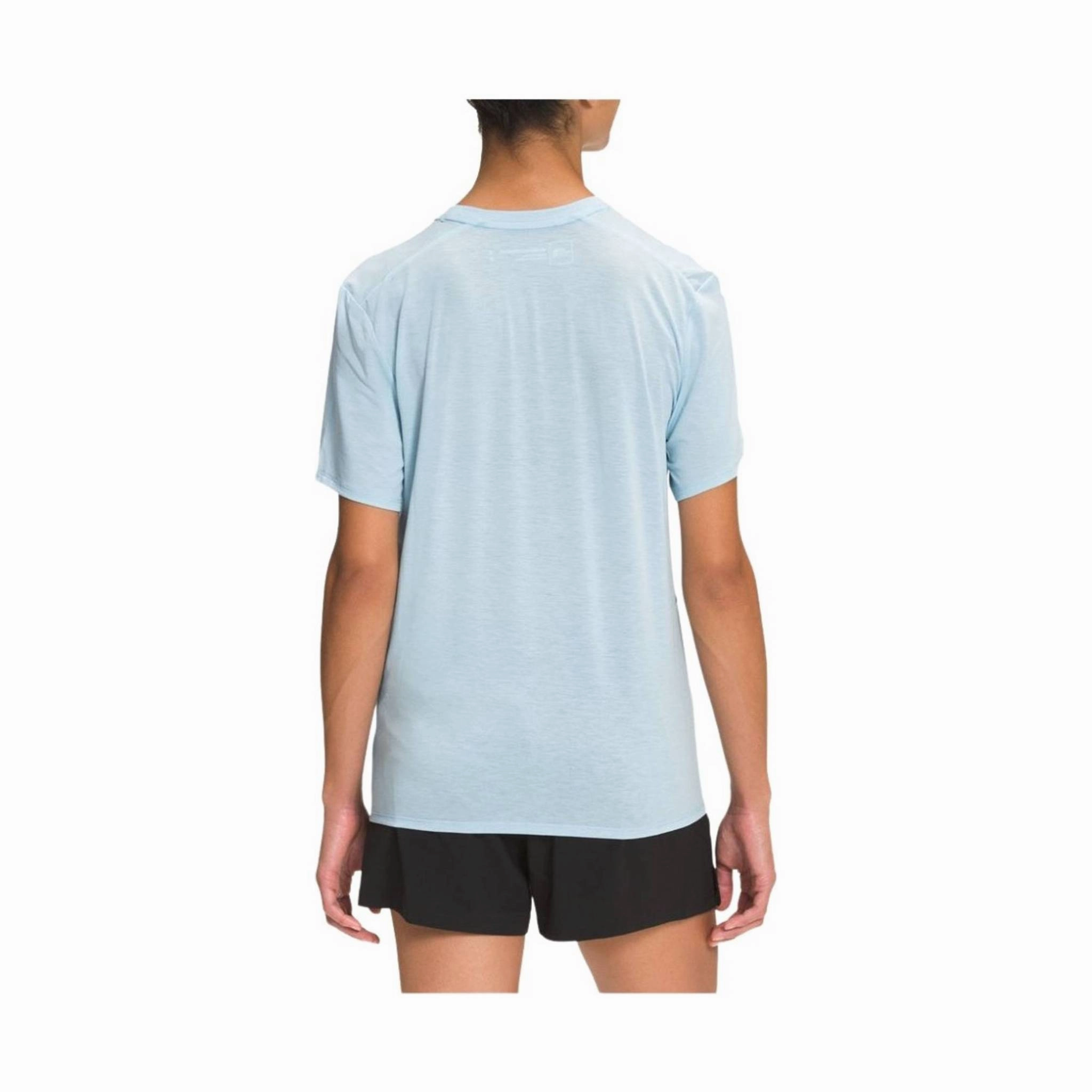 North Face Women's Wander Short Sleeve - Beta Blue EasyCareFabric BioBased Fiber