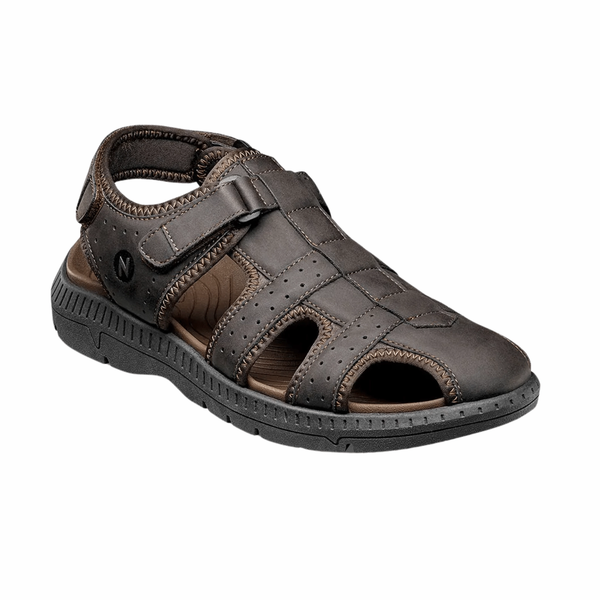 Nunn Bush Men's Laguna Closed Toe Fisherman Sandals - Brown Durable Outsole Flexible Walking