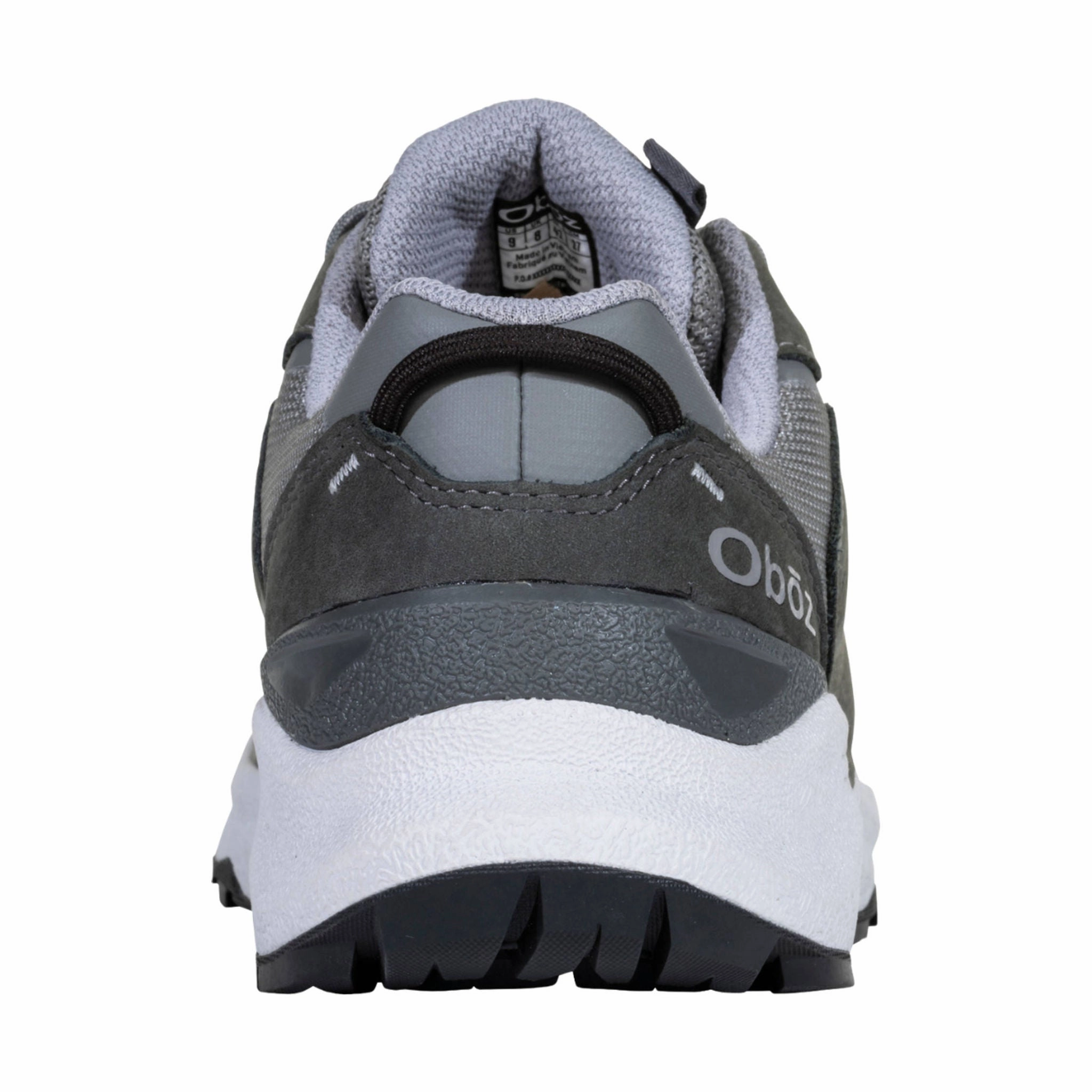 Oboz Men's Cottonwood Low Waterproof Hiking Shoes - Hazy Grey Timeless Performance Collared Heel