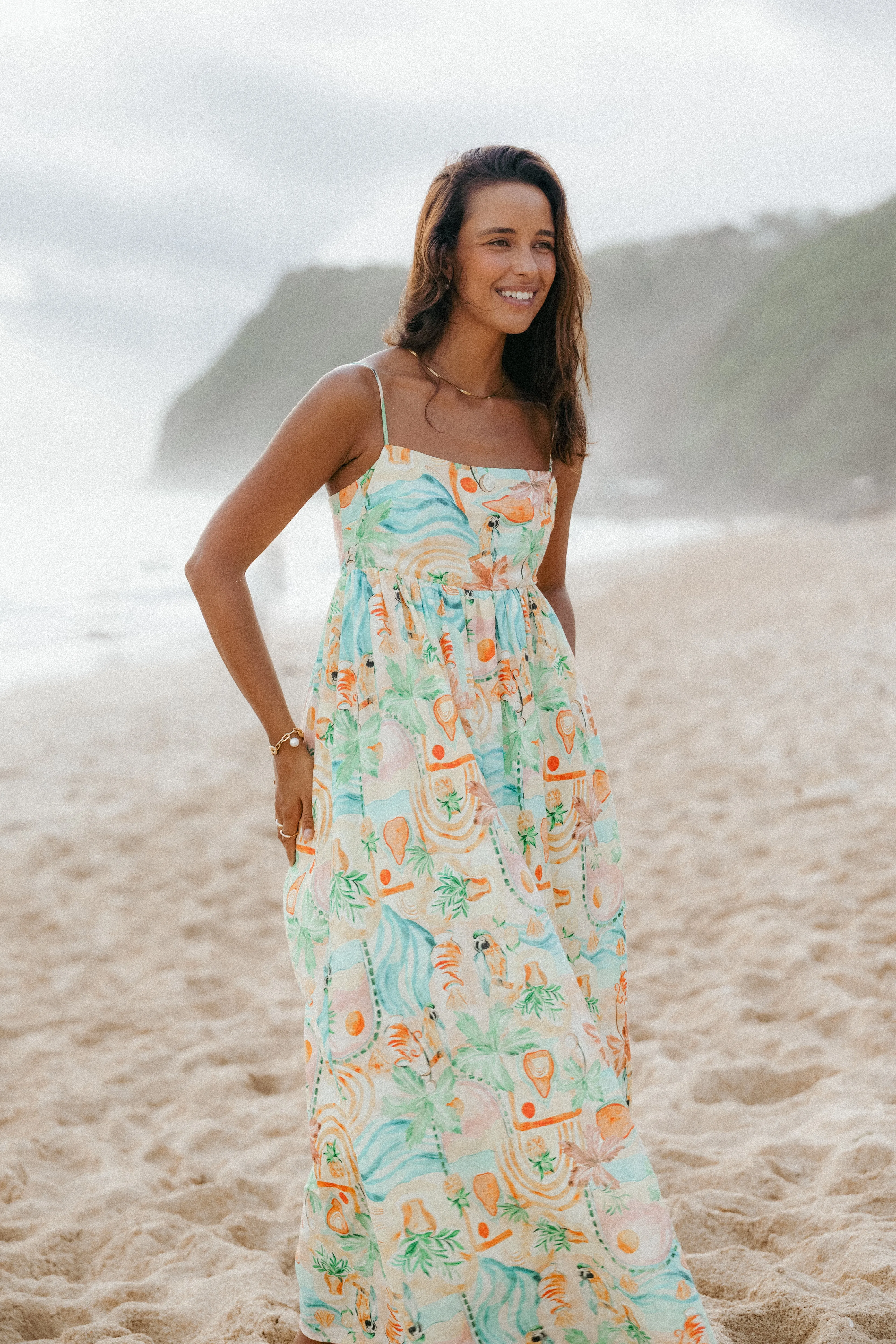 Odessa Maxi Dress - Golden Palm packable