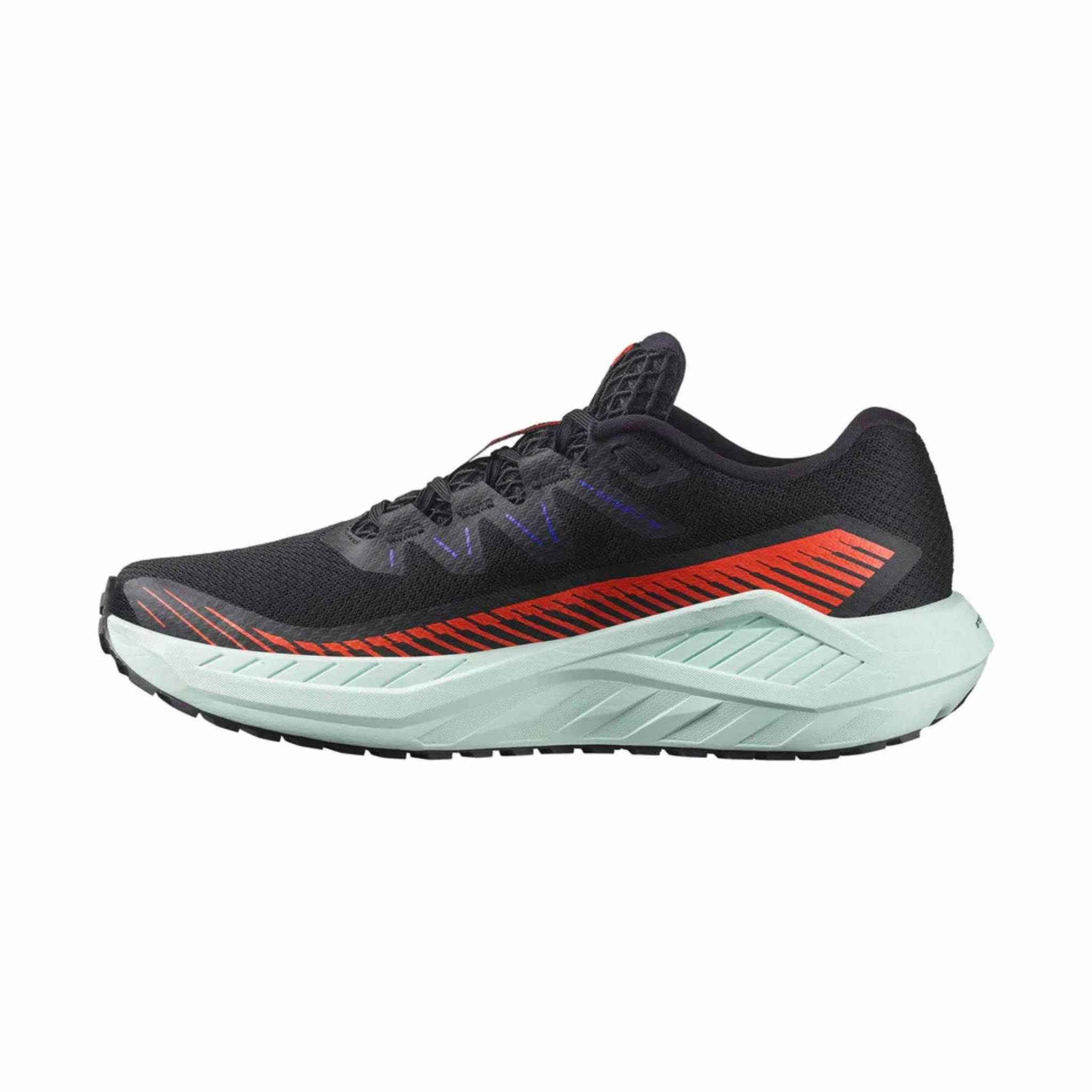 Salomon Men's DRX DEFY GRVL Road Running Shoes - Black/Cherry Tomato/Bay Energy Returning Technology Comfort Leather