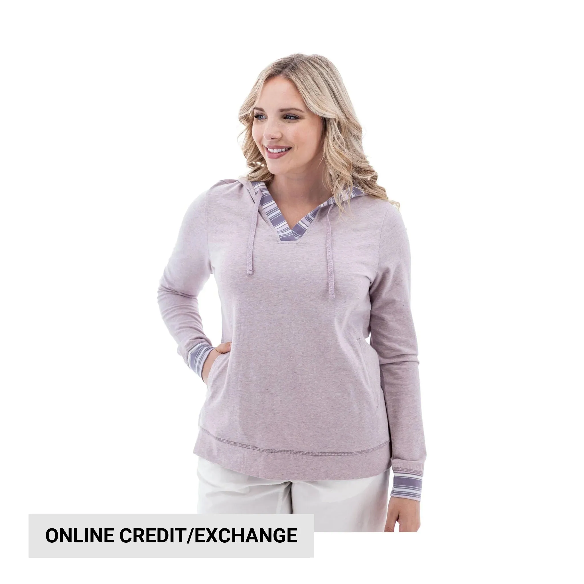 graffiti print Old Ranch Women's Marlee Organic Lightweight Hoodie - Iris