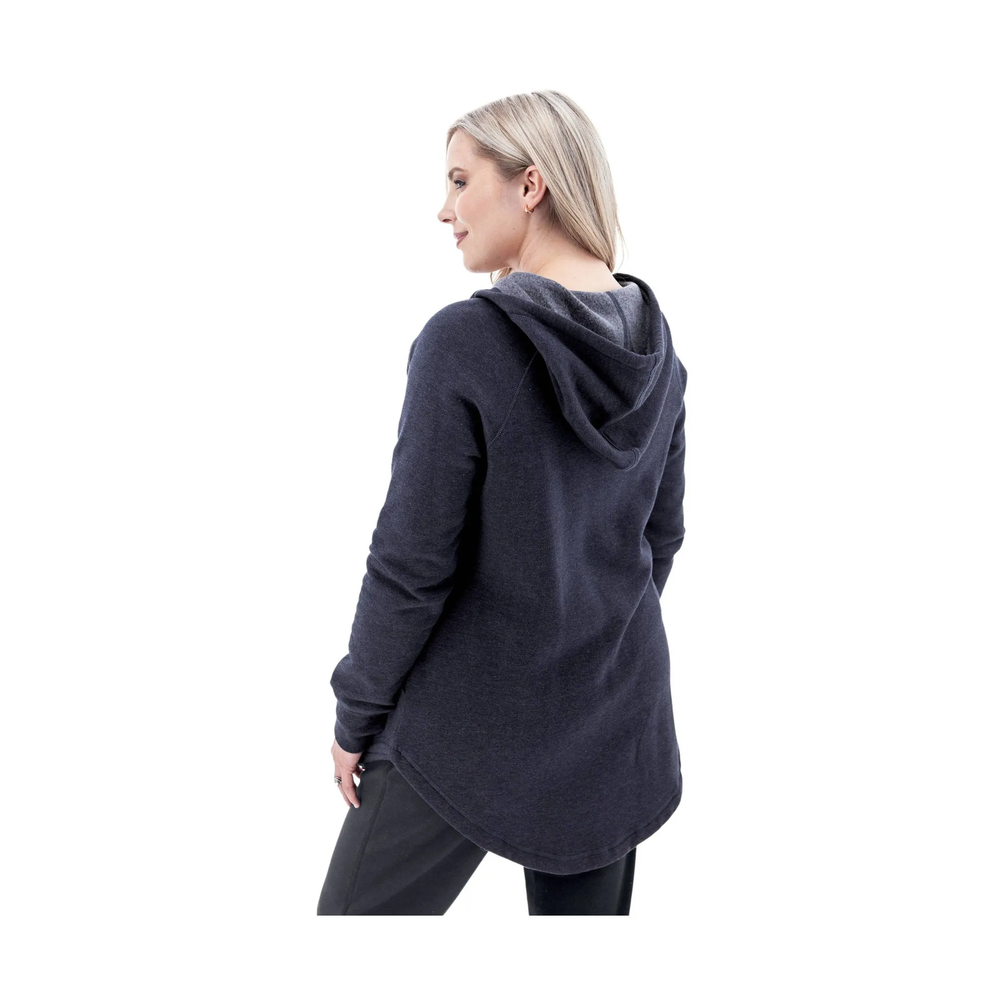 Old Ranch Women's River Oversized Fleece Hoodie - Black Iris Warm Layer