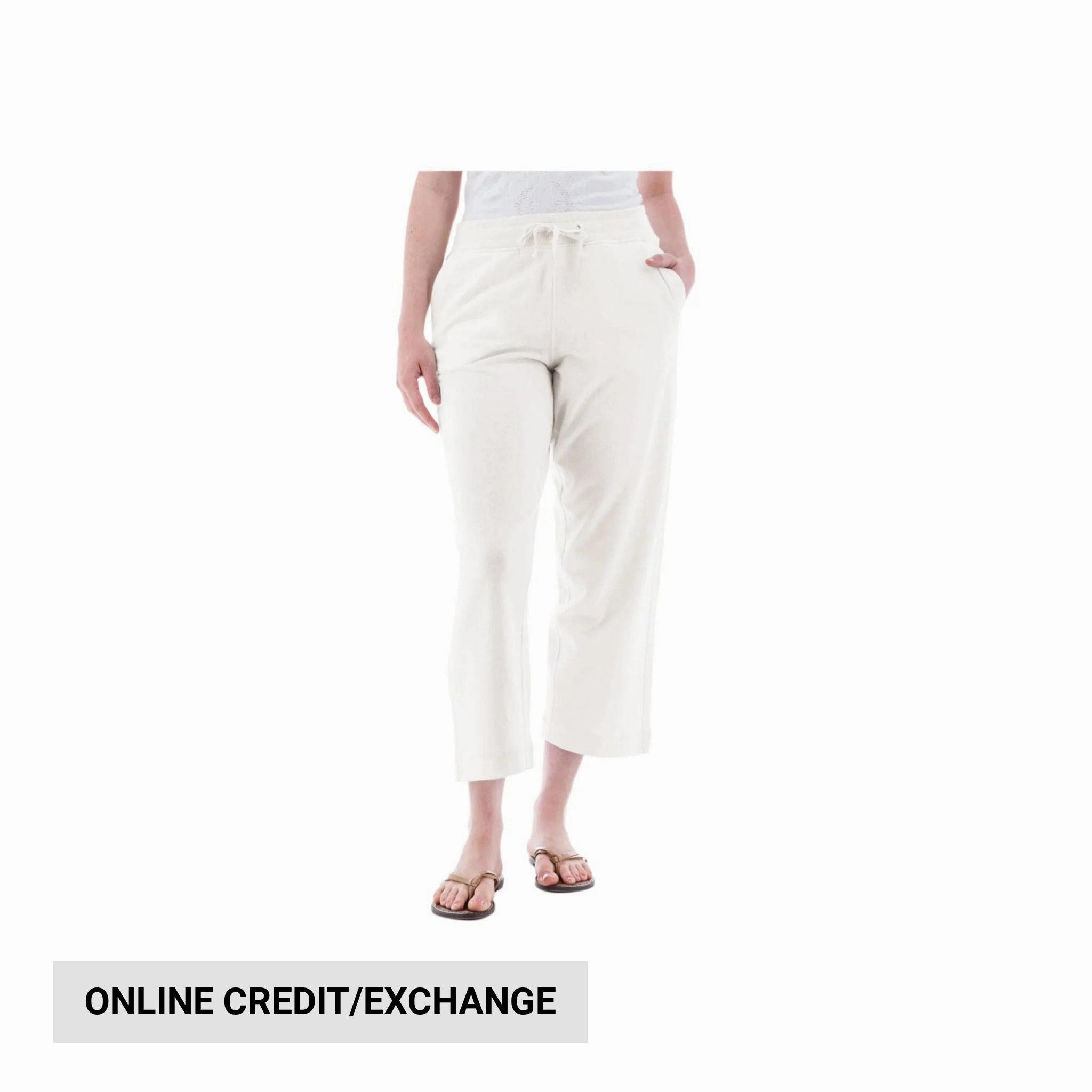 Old Ranch Women's Corina Recycled Crop Sweatpants - Egret Reinforced Seams Fitted Design