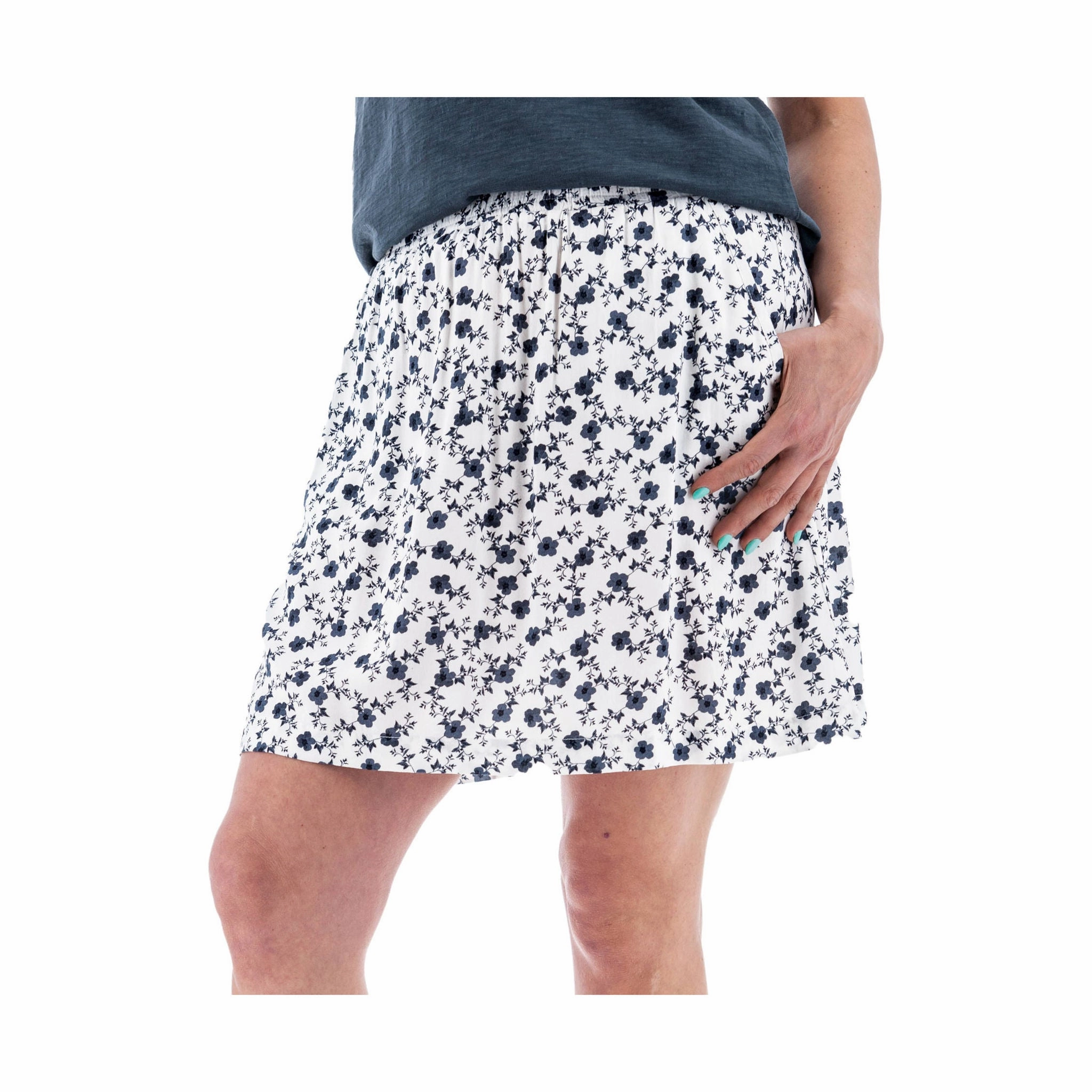 Gentle Wear Old Ranch Women's Fleur Pull On Print Skirt - White