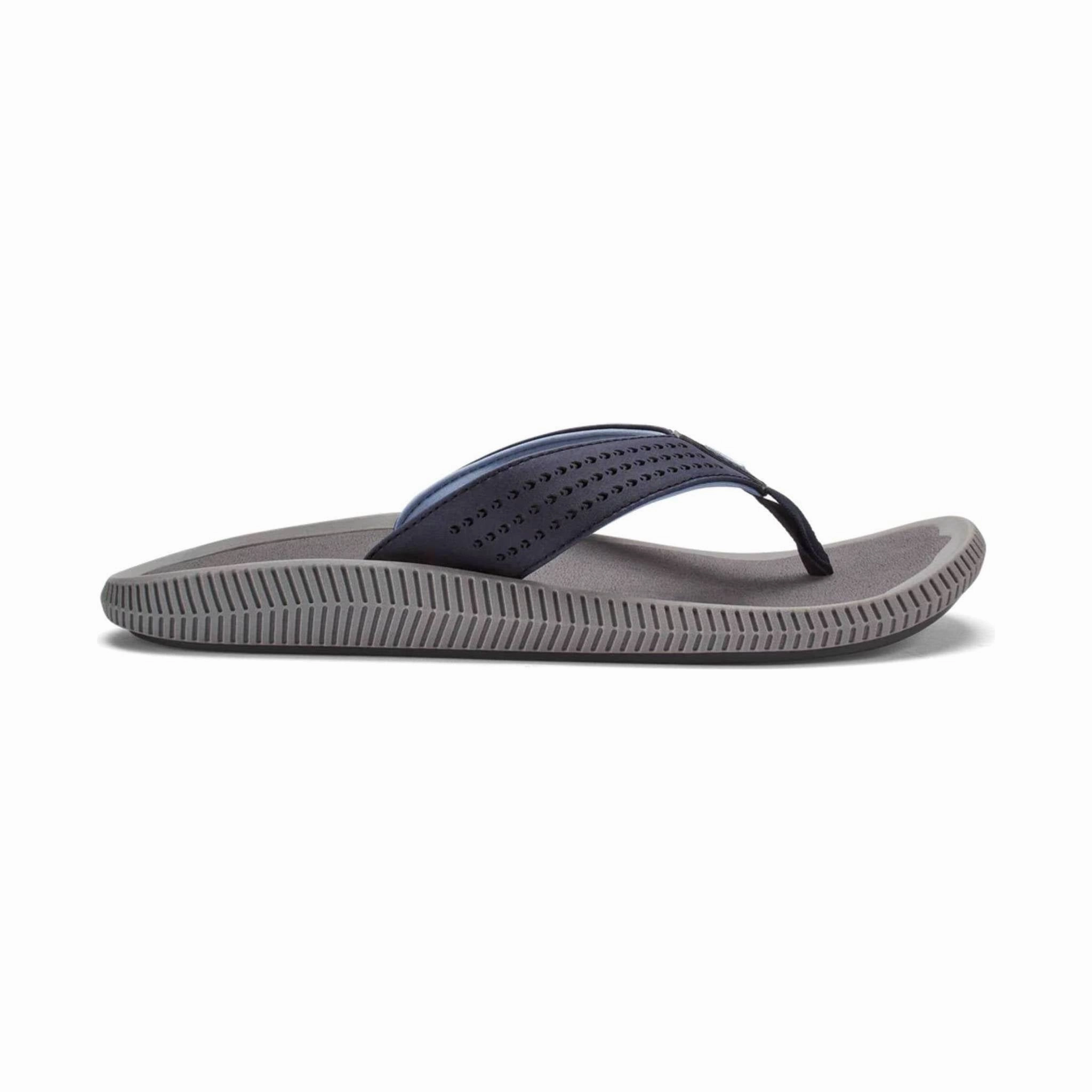 Olukai Men's Ulele Flip Flop - Blue Depth / Charcoal Quick Dry Shoes